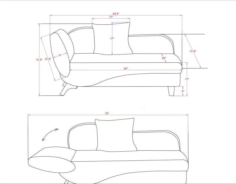 Artemax Chaise Lounge with Storage & Solid Wood Legs: Elegant Comfort & Versatile Functionality for Your Home Décor