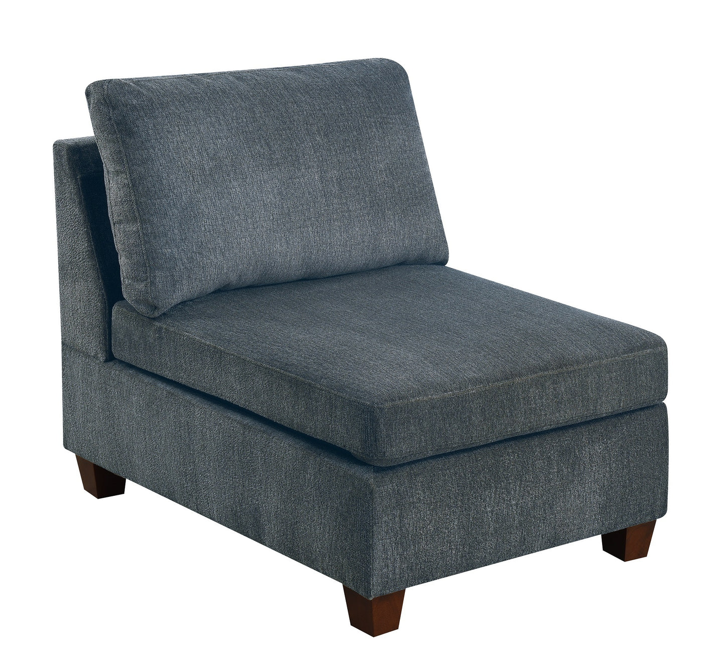Living Room Furniture Grey Chenille Modular Sectional Set - Large Family U-Sectional Modern Couch 3x Corner Wedge 4x Armless Chairs and 2x Ottoman Plywood