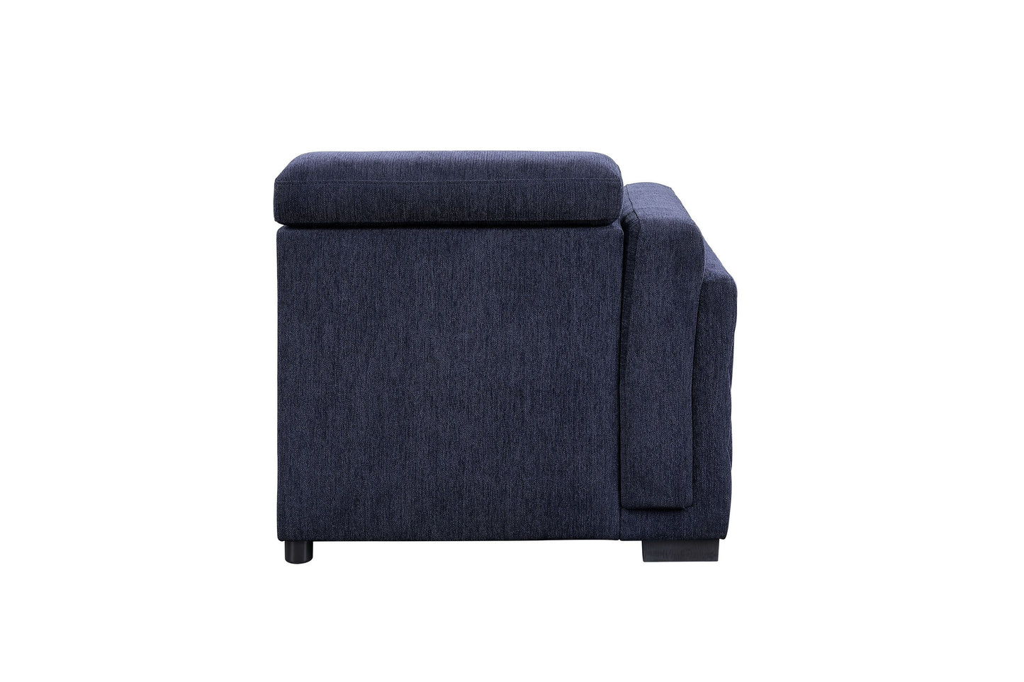 Navy Blue Fabric Sleeper Sectional Sofa and Ottoman: ACME Nekoda Storage, Comfortable, Stylish, Spacious - 55520