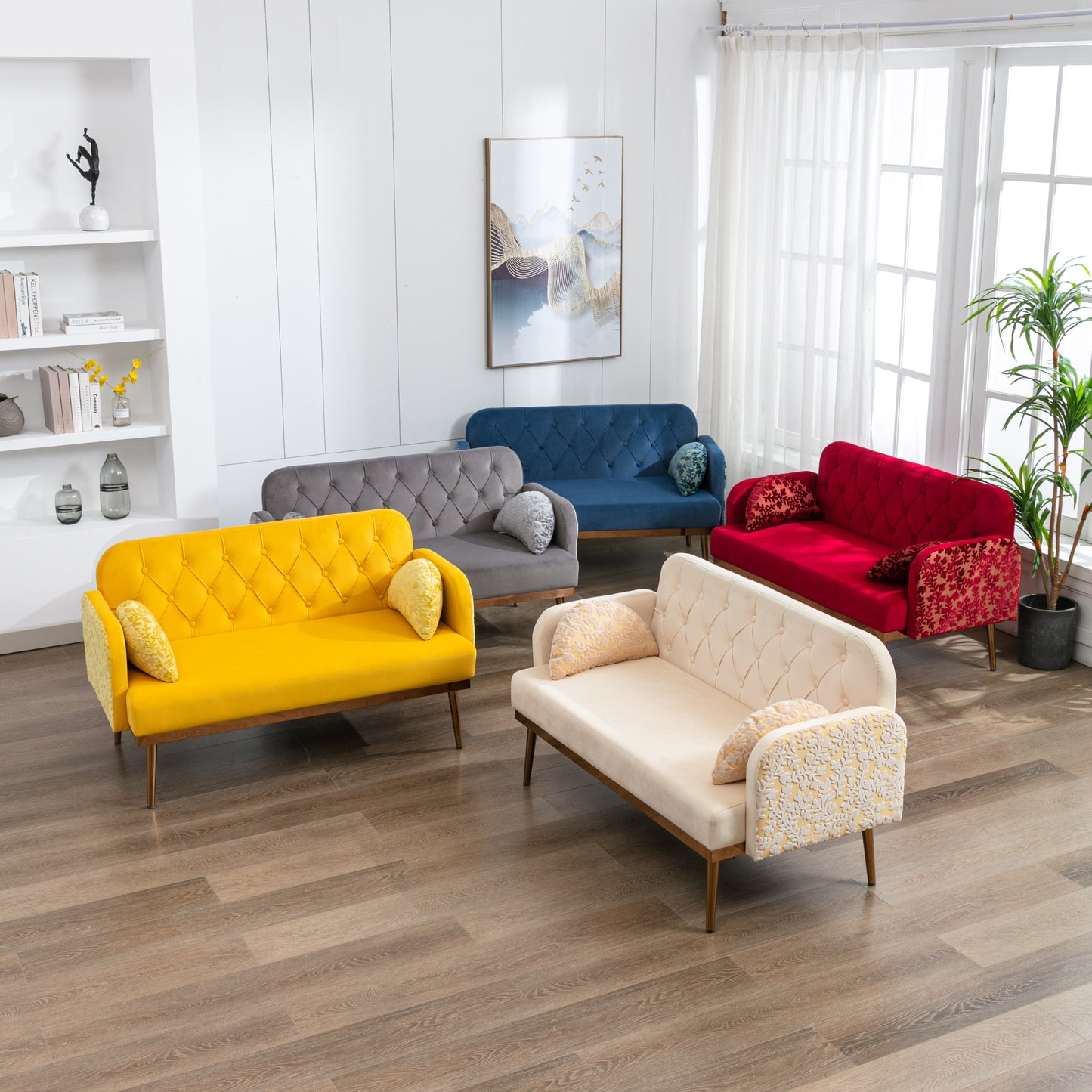 COOLMORE Velvet Sofa: Accent Loveseat with Metal Feet - Stylish, Comfortable, and Durable Furniture for Your Living Space