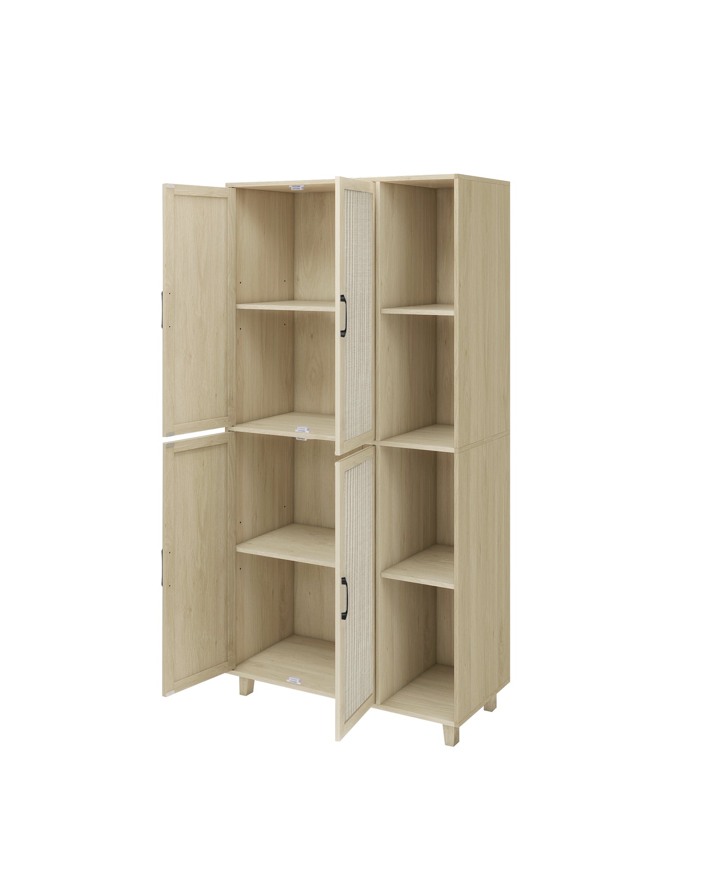 4 Door Cabinet with 4 Adjustable Shelves Storage Cabinet 72" Tall