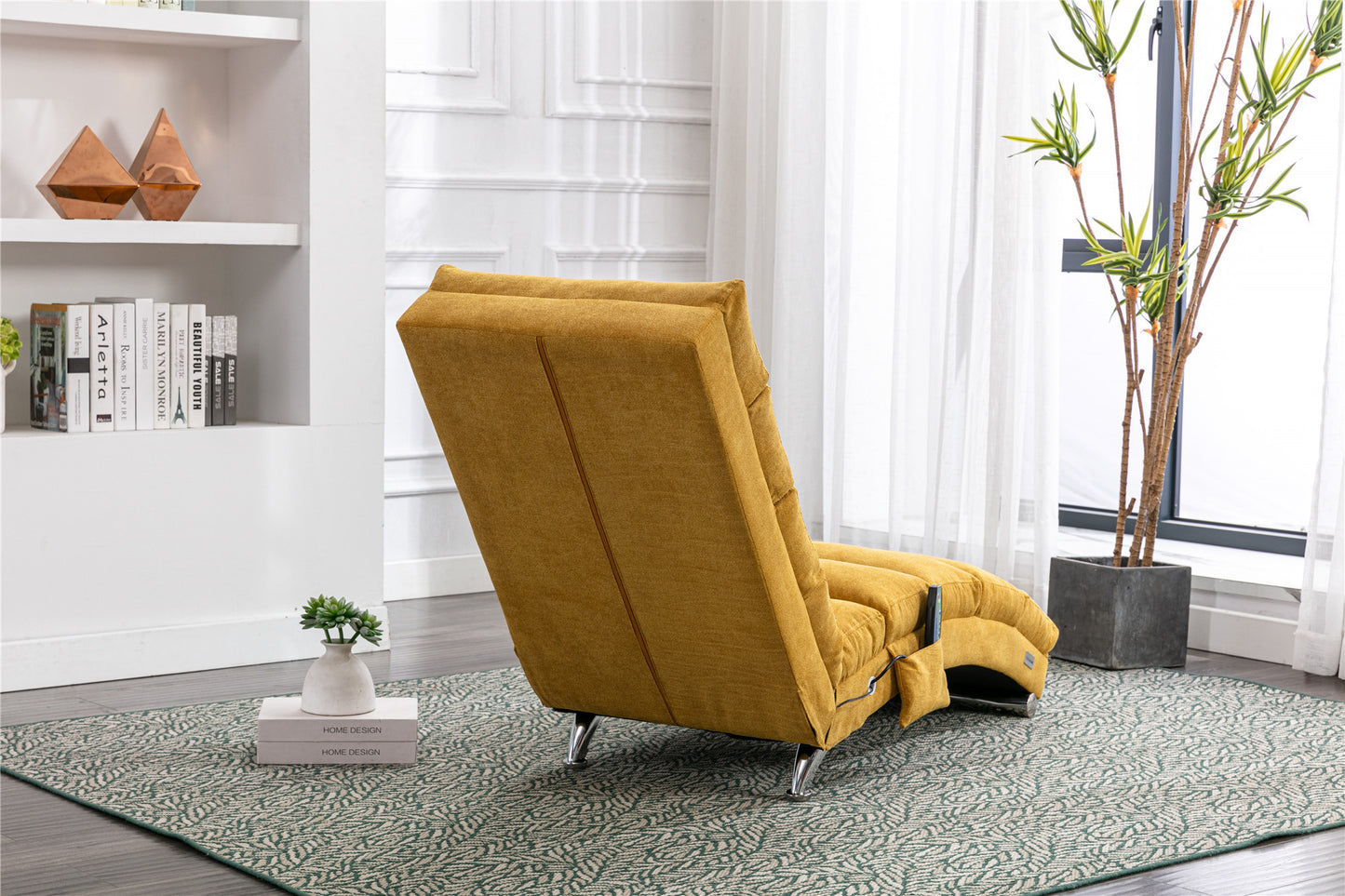 Linen Chaise Lounge Indoor Chair: Modern Long Lounger for Office or Living Room - COOLMORE.