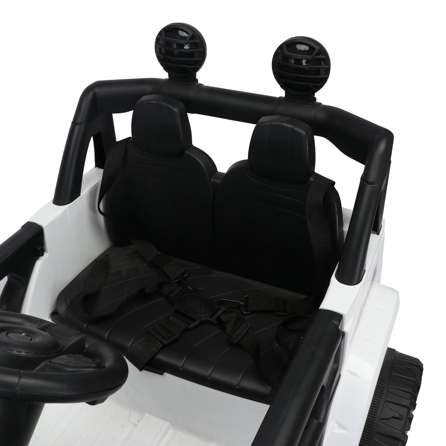 12v7A Kids Ride on Truck Car w/Parents Remote Control, 2.4G, Three-Speed Adjustable, Power Display, USB, MP3, Bluetooth, LED Light, Three-Point Safety Belt