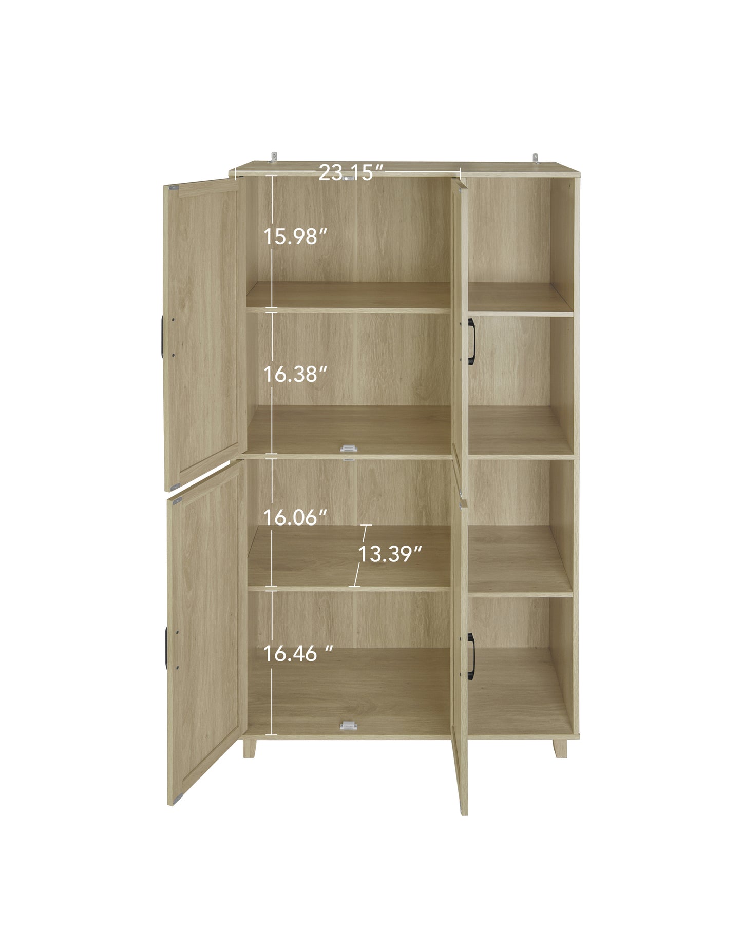4 Door Cabinet with 4 Adjustable Shelves Storage Cabinet 72" Tall