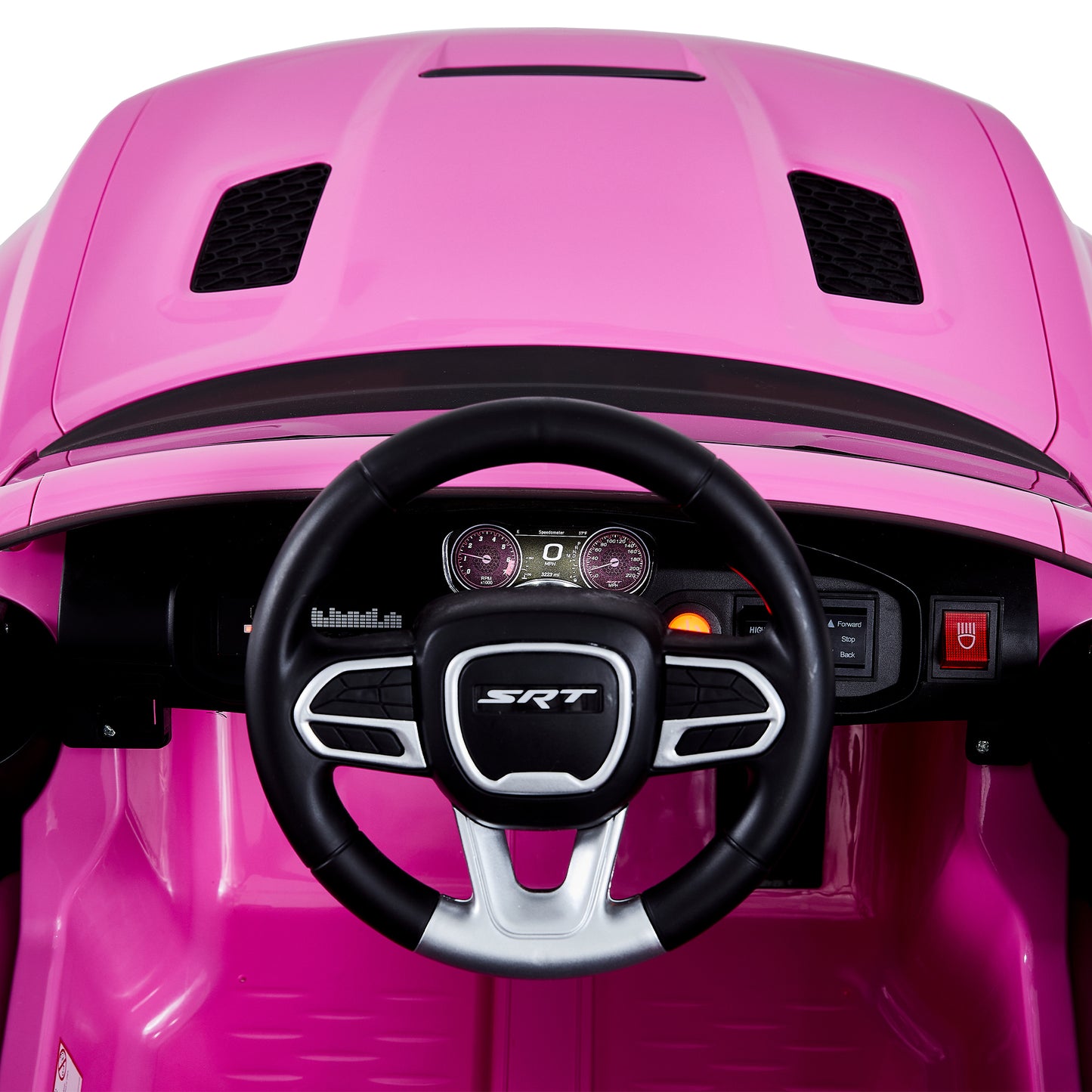 12v Kids Ride On Car with Remote Control, Three Speeds, Power Display, Slow Start, USB, MP3, Bluetooth, LED Light, Four Wheel Suspension - Licensed DODGE Charger