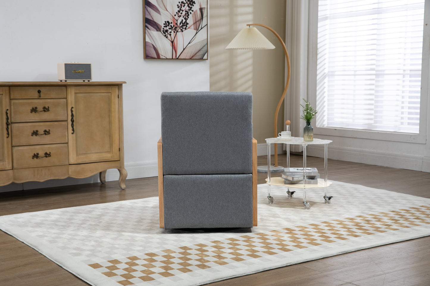 Modern Comfortable Upholstered Accent Chair with Ottoman for Living Room, Bedroom - COOLMORE - Linen - Various Colors and Sizes