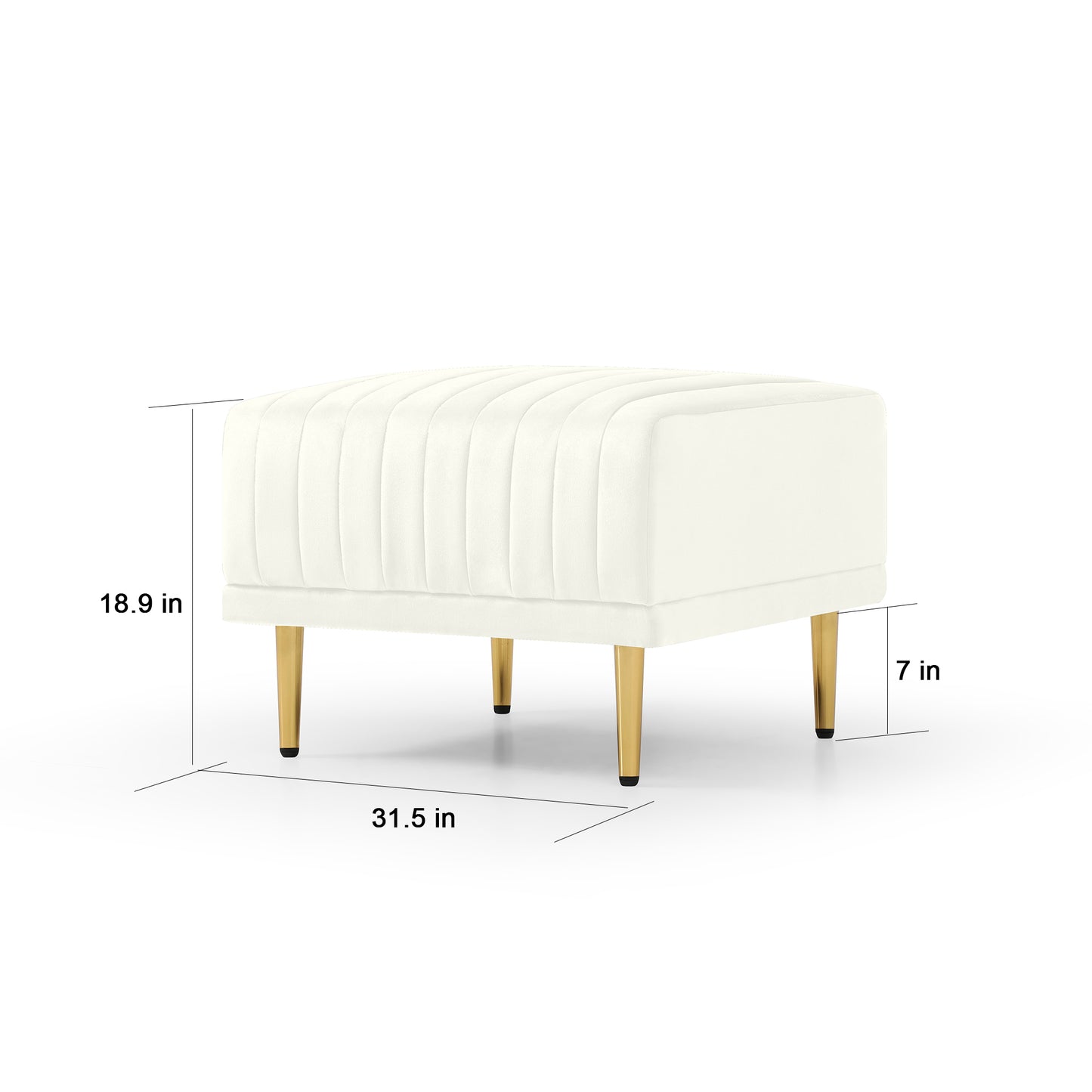 L Shaped Sectional Sofa Couch with Velvet Fabric, Reversible for Small Space, Cream Color