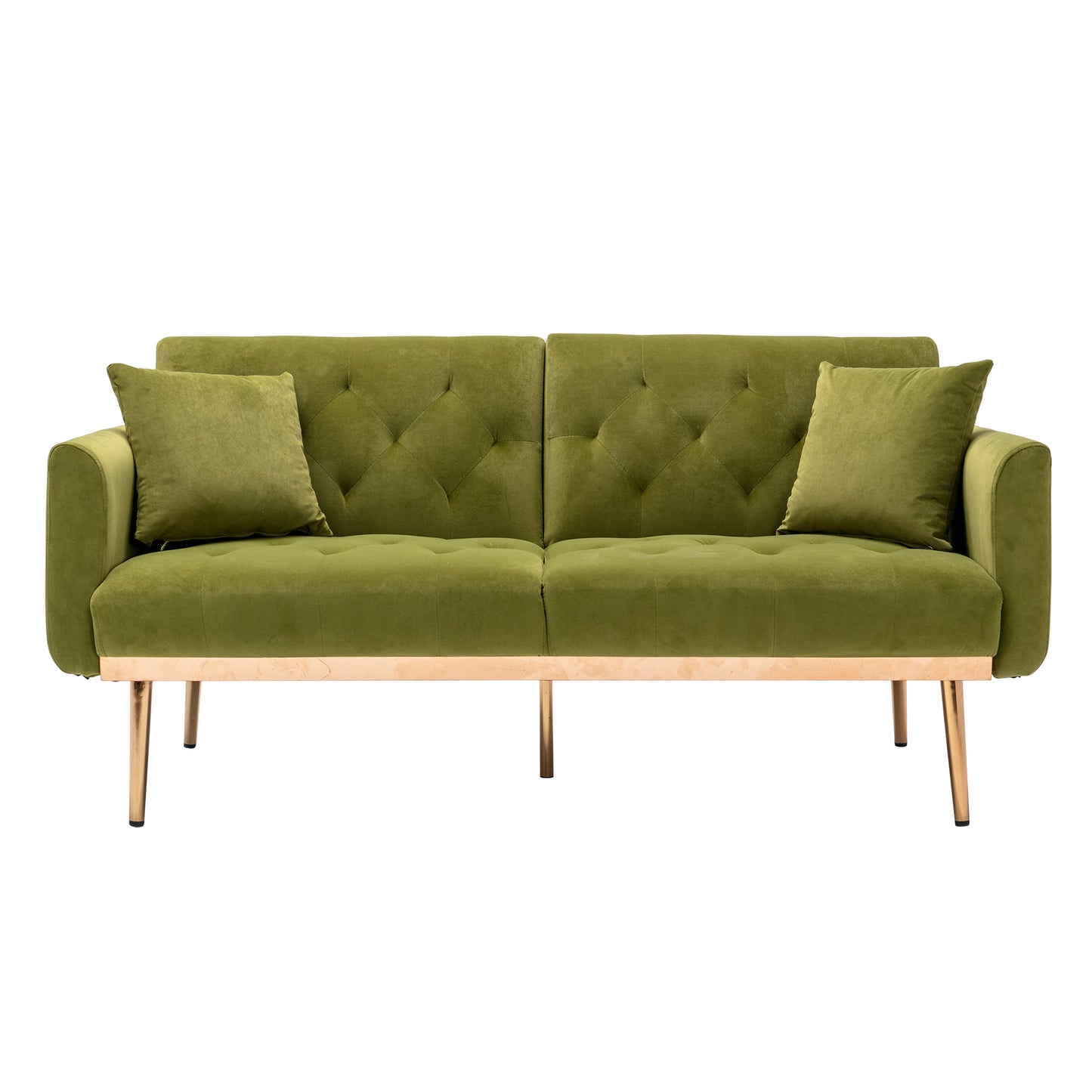 COOLMORE Velvet Accent Sofa with Rose Gold Metal Feet - Loveseat Size in Stunning Color Options