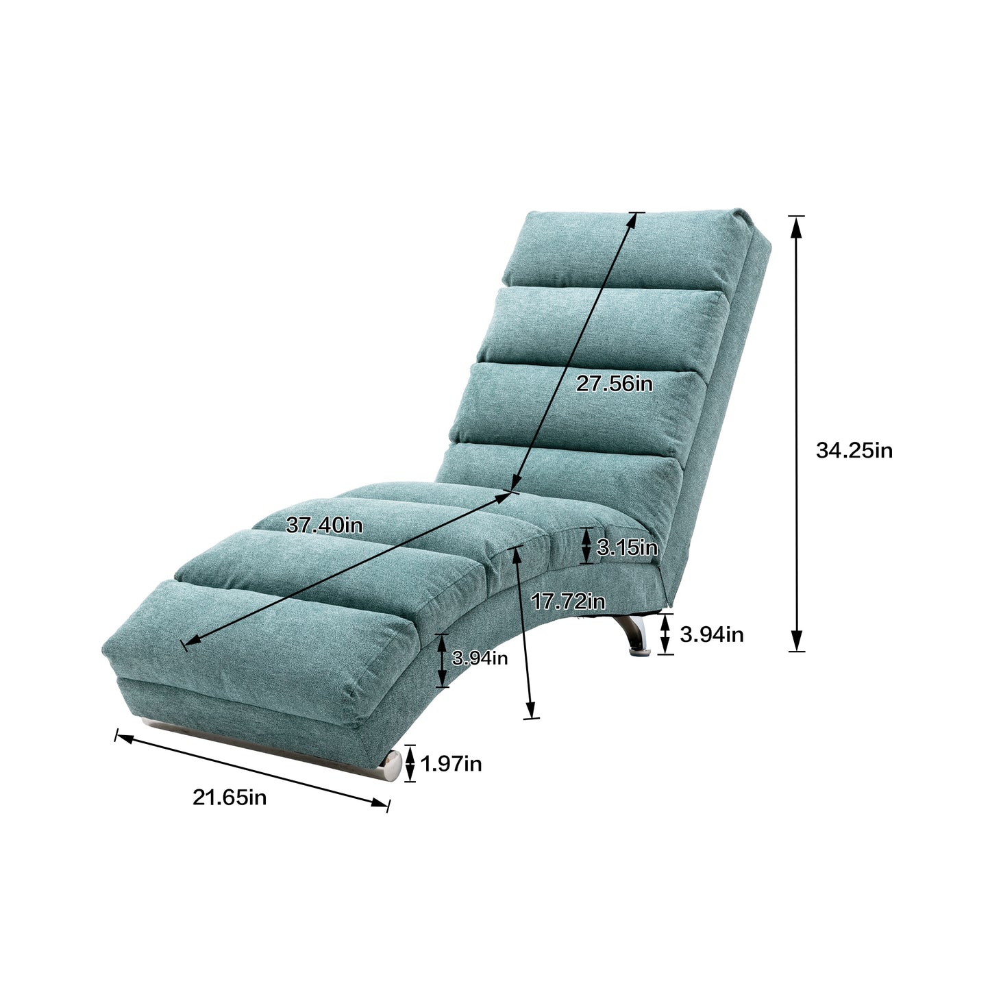 Linen Chaise Lounge Indoor Chair: Modern Long Lounger for Office or Living Room - COOLMORE.