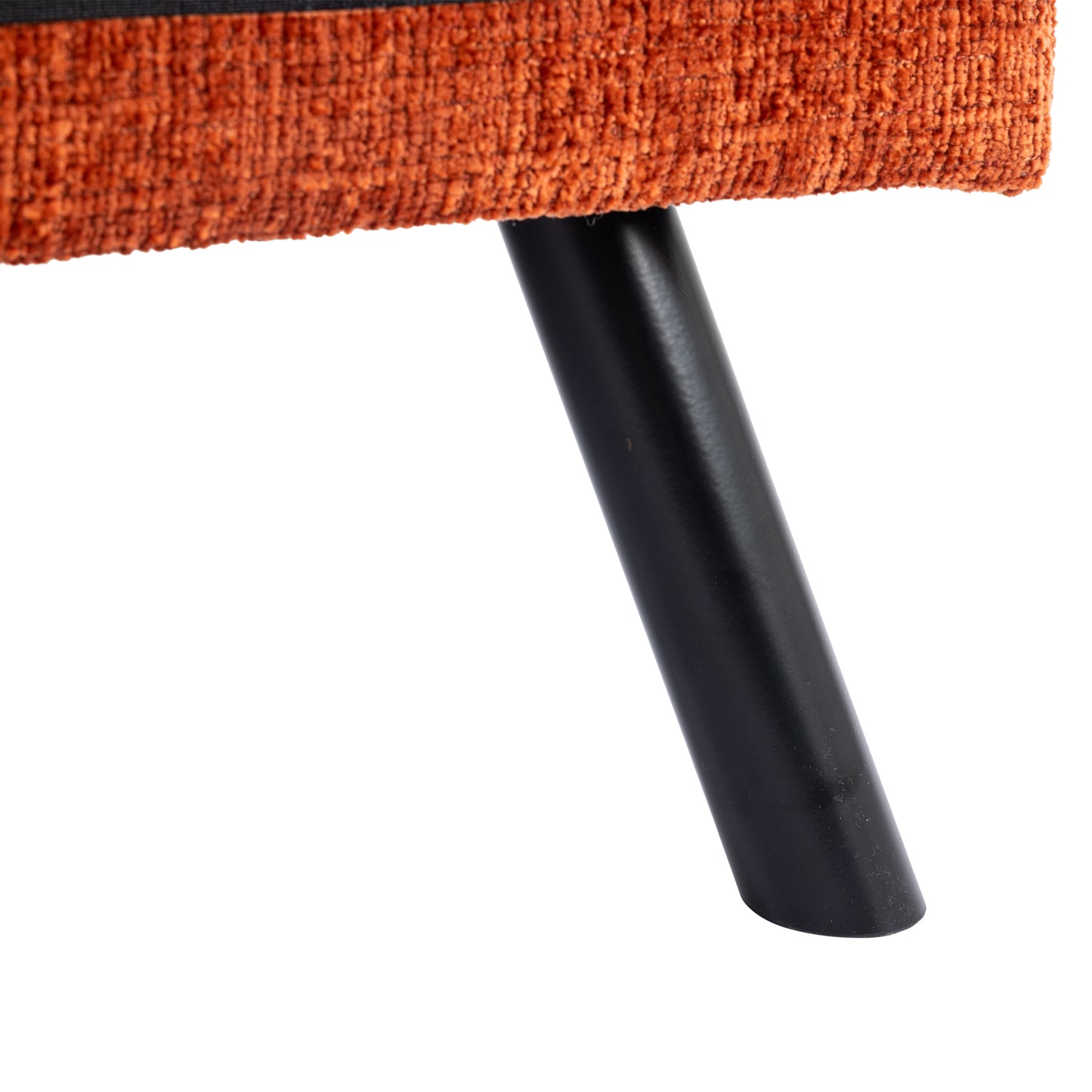 Convertible Sofa Bed Loveseat Futon Bed Breathable Adjustable Lounge Couch with Metal Legs - Compact Living Space Chenille-Orange