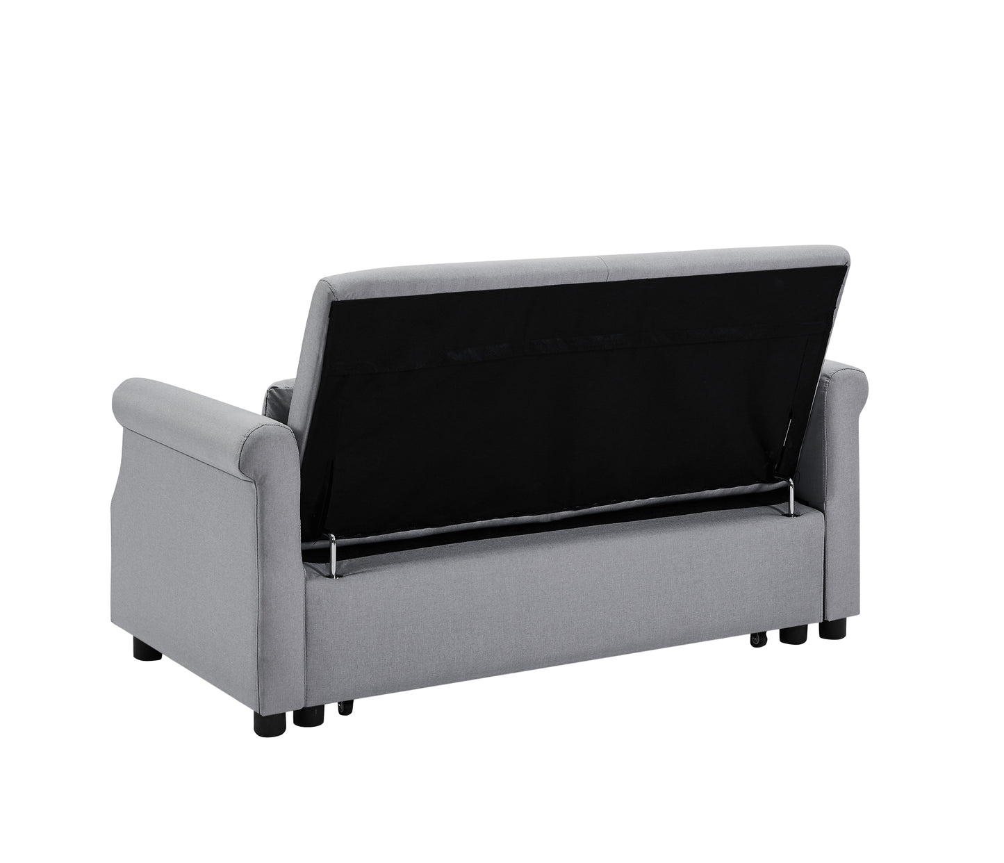 55" Pull Out Sleep Sofa Bed 2 Seater Loveseat with Adjustable Backrest and Lumbar Pillows for Apartment Office Living Room | Artemax Modern Couch