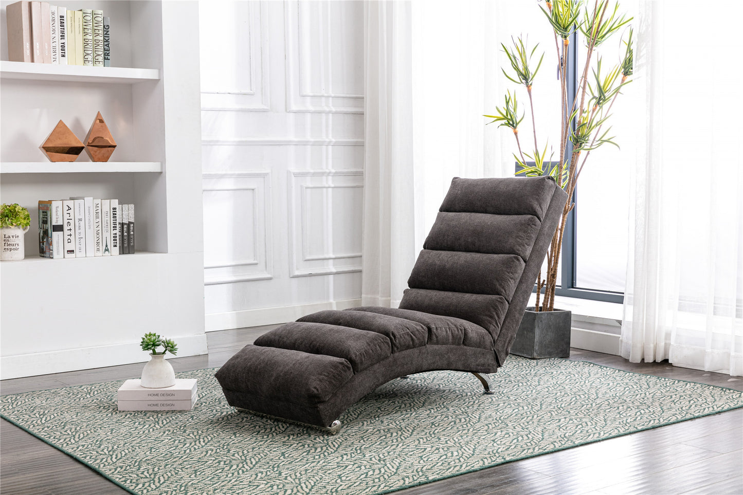 Linen Chaise Lounge Indoor Chair: Modern Long Lounger for Office or Living Room - COOLMORE.