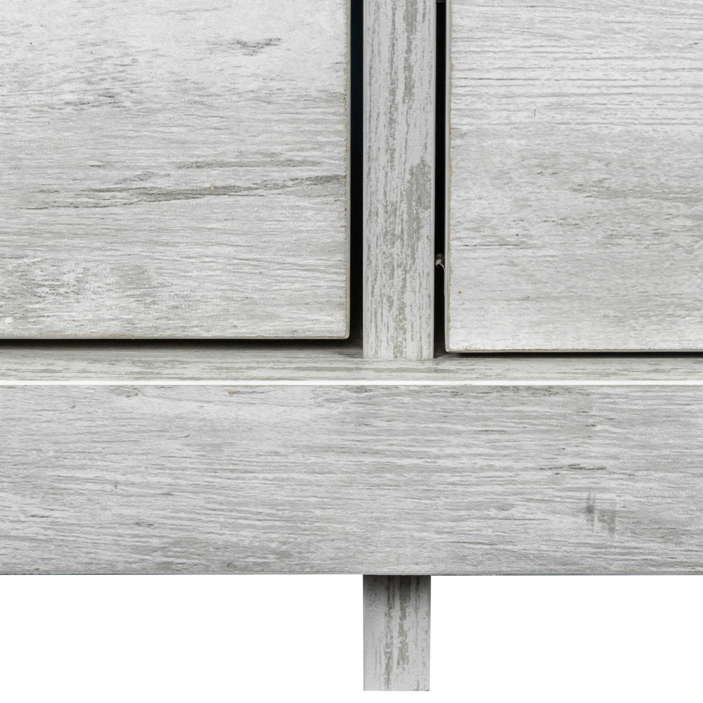 Modern white grey wood side cabinet with 8 drawers, 8 drawer white grey wood grain drawer cabinet , large storage space for Living Room Bedroom