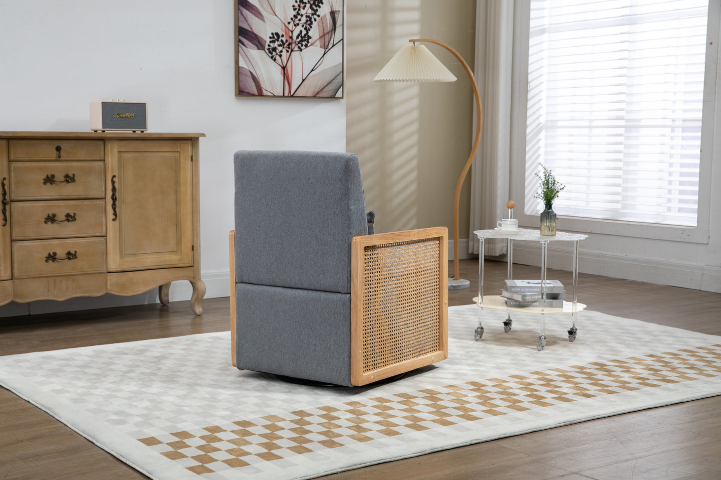 Modern Comfortable Upholstered Accent Chair with Ottoman for Living Room, Bedroom - COOLMORE - Linen - Various Colors and Sizes