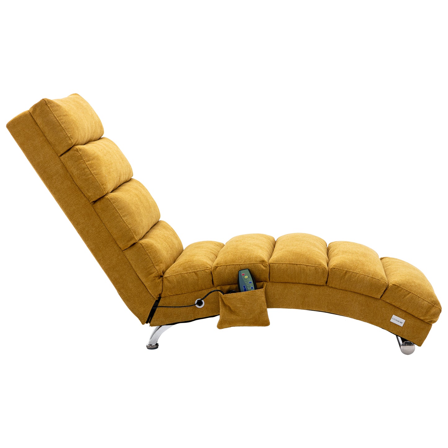 Linen Chaise Lounge Indoor Chair: Modern Long Lounger for Office or Living Room - COOLMORE.