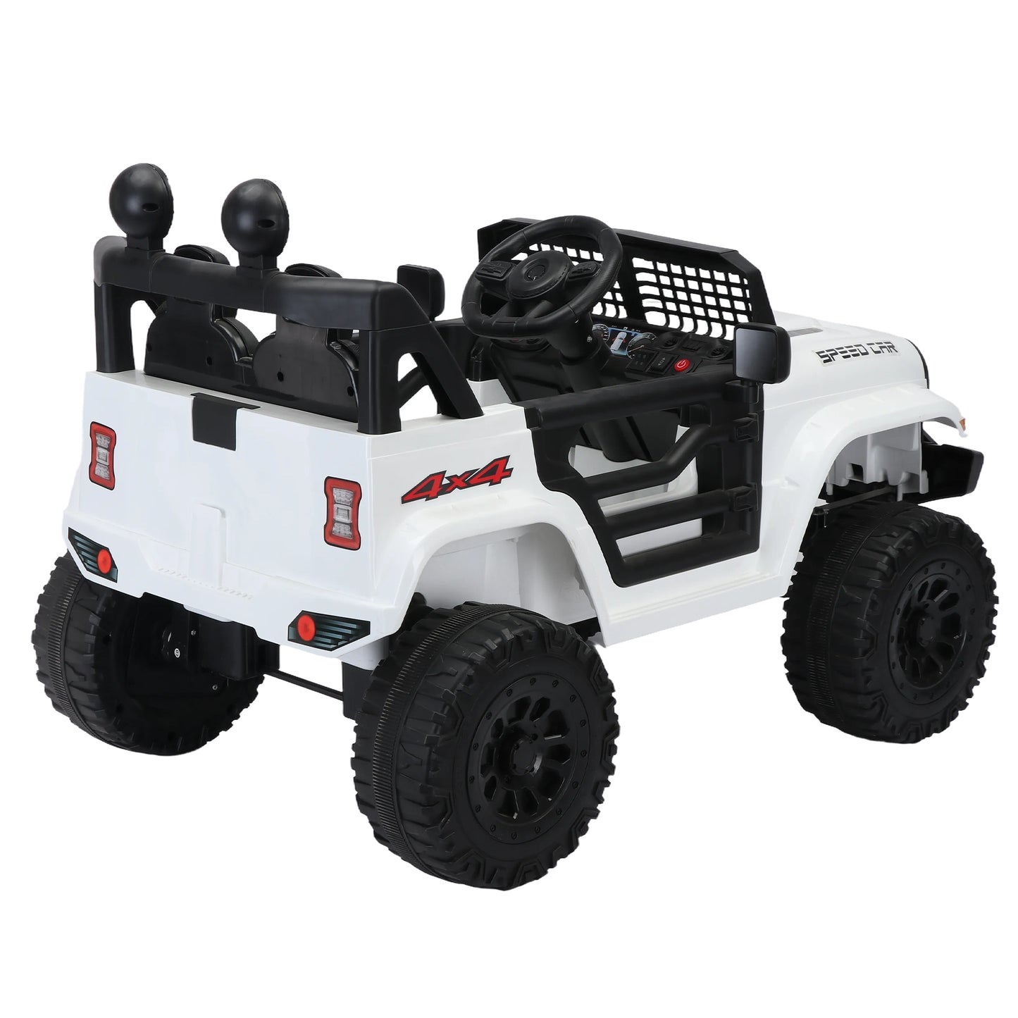12v7A Kids Ride on Truck Car w/Parents Remote Control, 2.4G, Three-Speed Adjustable, Power Display, USB, MP3, Bluetooth, LED Light, Three-Point Safety Belt