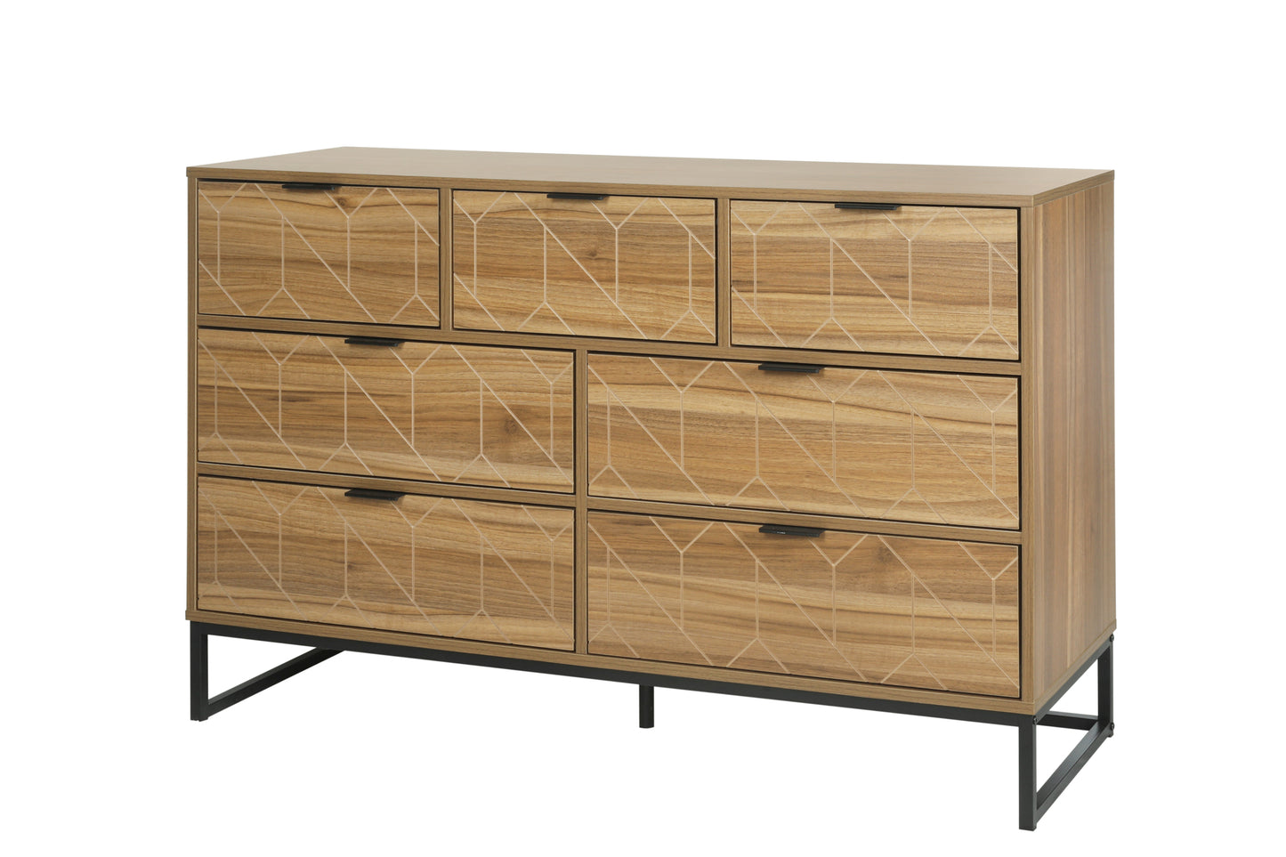 Modern 7 Drawer Dresser Wood Cabinet Spacious Storage Solution