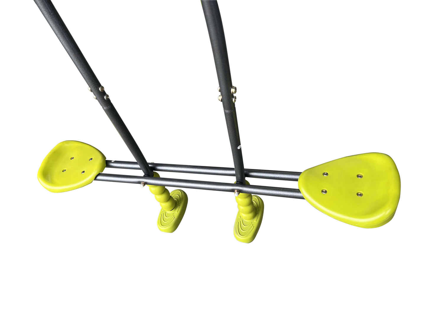Triple Children Metal Safe Swing Set 440lbs for Outdoor Playground - Black/Green, 3 Seats, Age 3+.