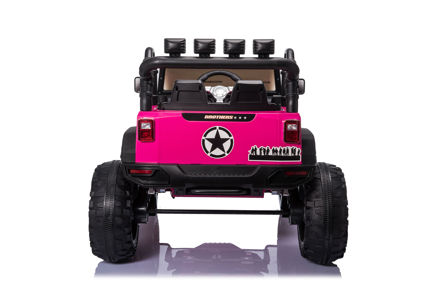 24V Jeep Rose - Powerful and Stylish Electric Ride-On with Remote Control, MP3 Player, LED Lights, and Adjustable Seat for Kids - Pink, Size Options