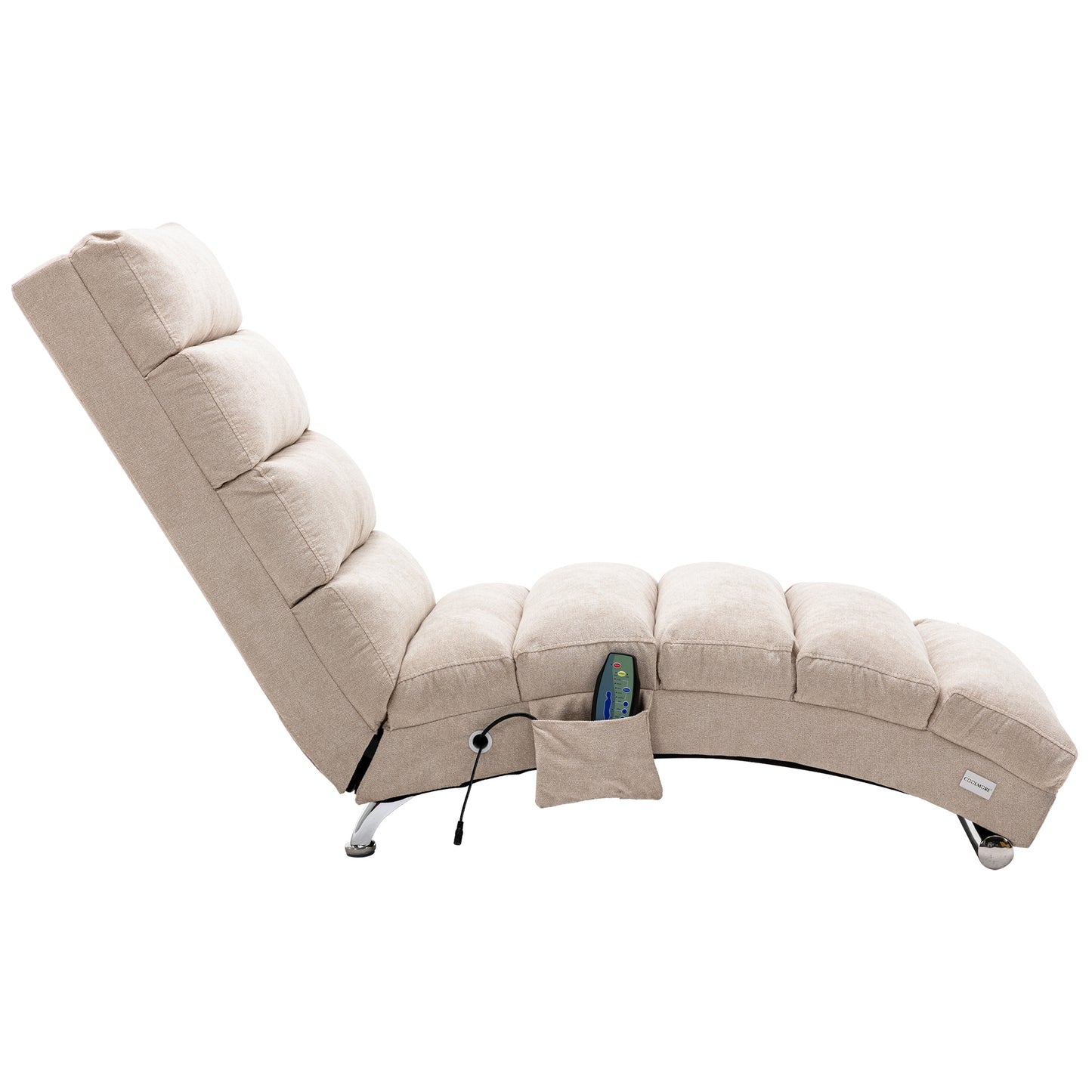 COOLMORE Linen Chaise Lounge: Modern Long Lounger for Office or Living Room - Indoor Chair with Stylish Design, Comfortable Seating, and Versatile Use - Available in Various Colors and Sizes