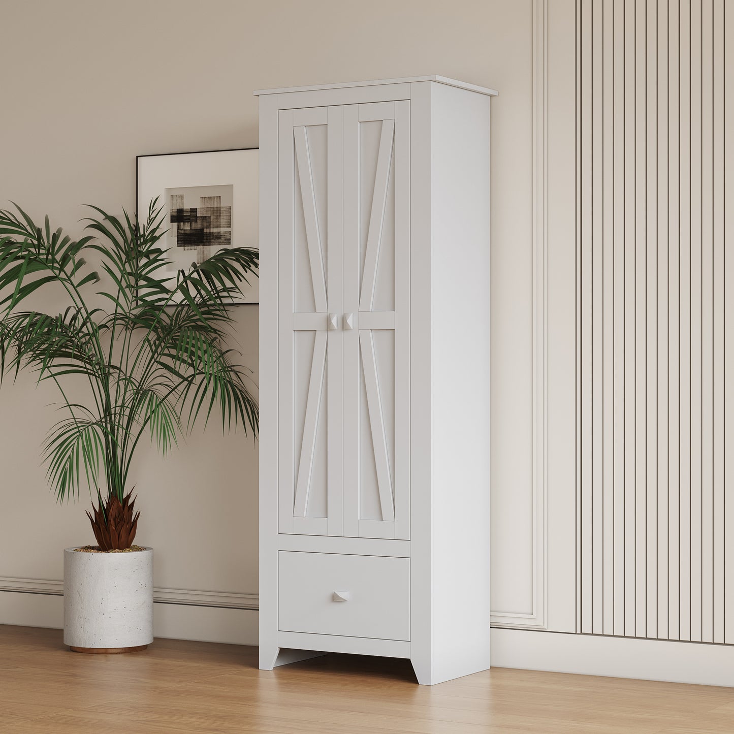 Home Wide Storage Cabinet, 30",WHITE
