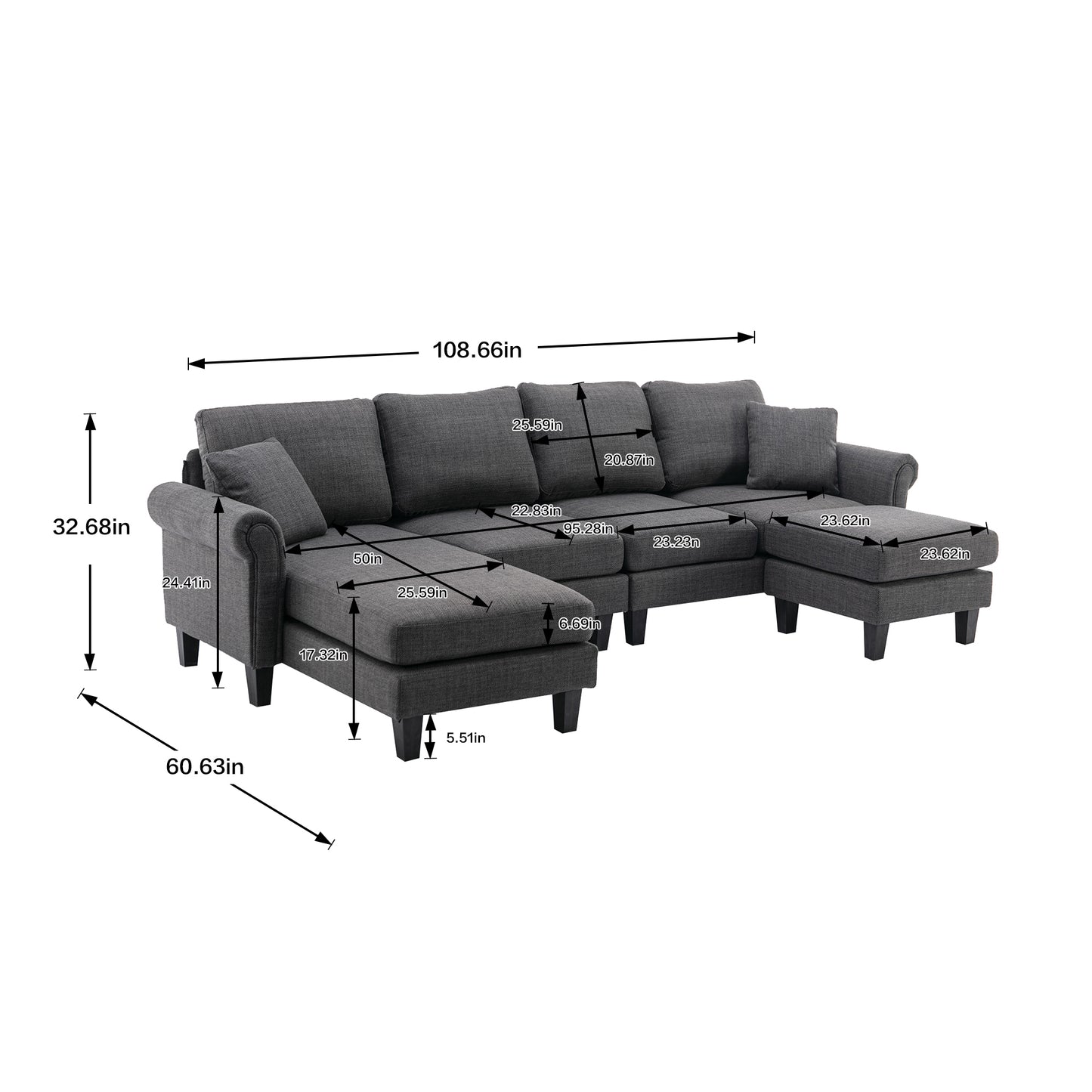 Accent Sofa: Stylish Living Room Sectional Sofa for Modern Homes - Coolmore.