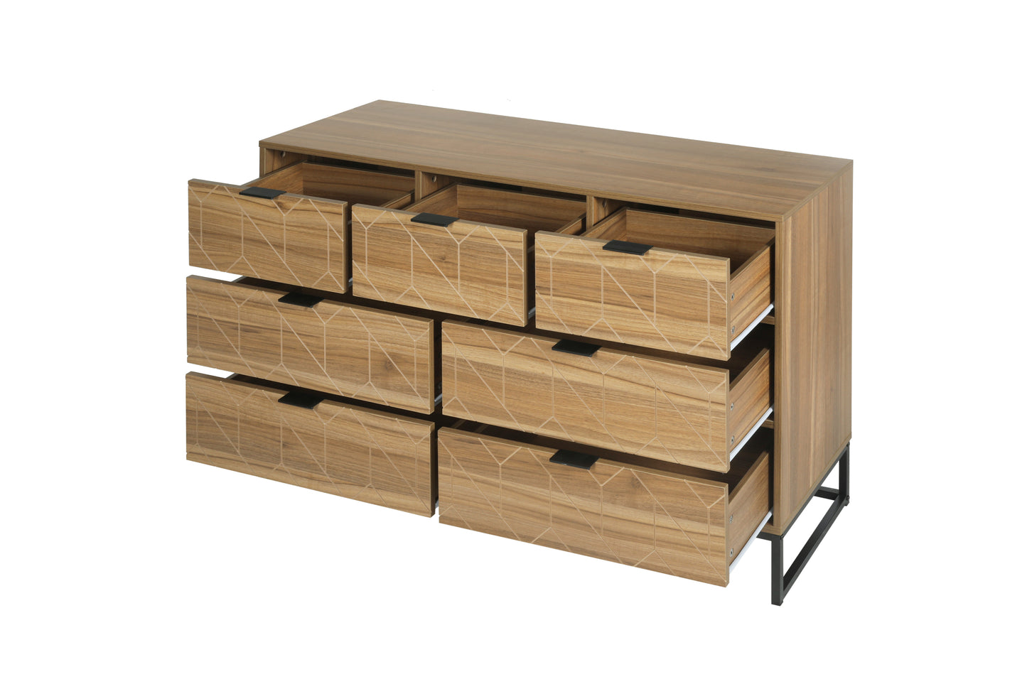 Modern 7 Drawer Dresser Wood Cabinet Spacious Storage Solution