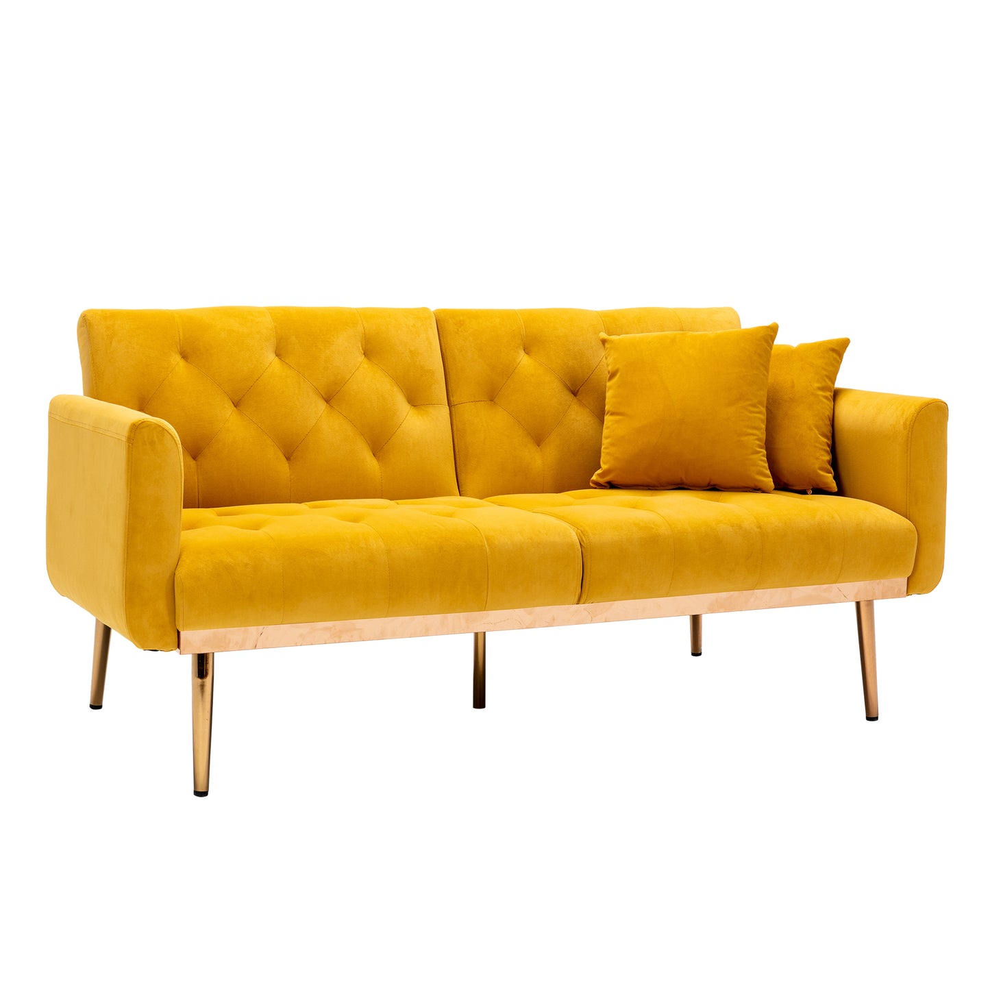 COOLMORE Velvet Sofa: Accent Loveseat with Rose Gold Metal Feet - Elegant and Stylish Upholstered Seating for Your Home Décor