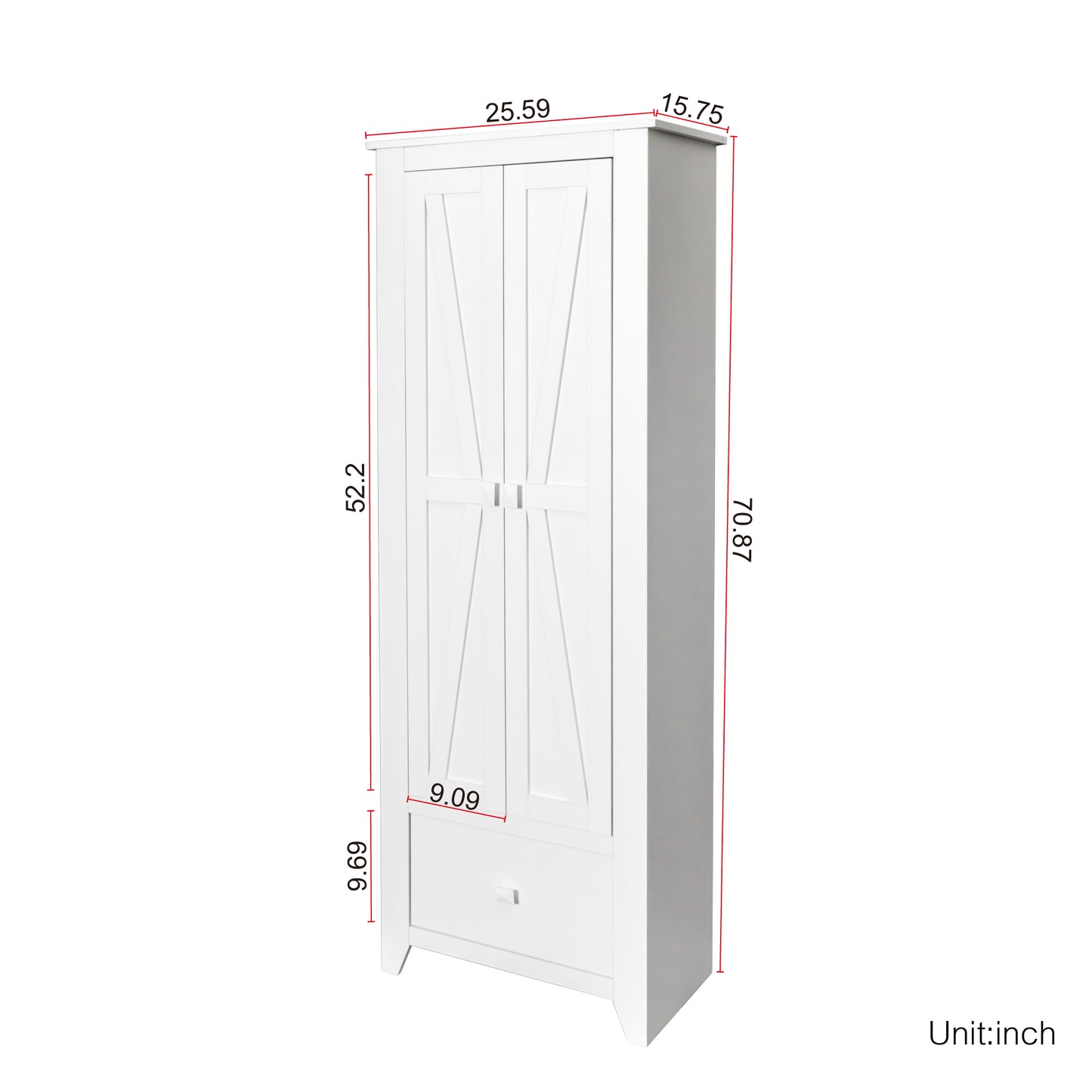 Home Wide Storage Cabinet, 30",WHITE