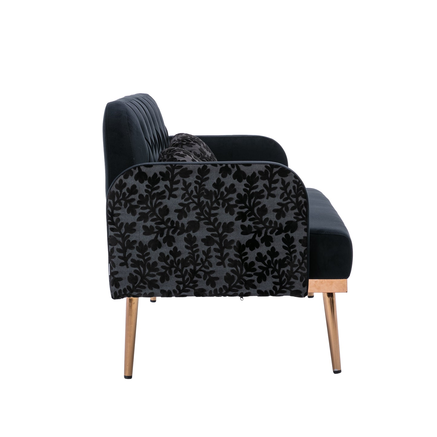 COOLMORE Velvet Sofa: Metal Feet Accent Loveseat Sofa