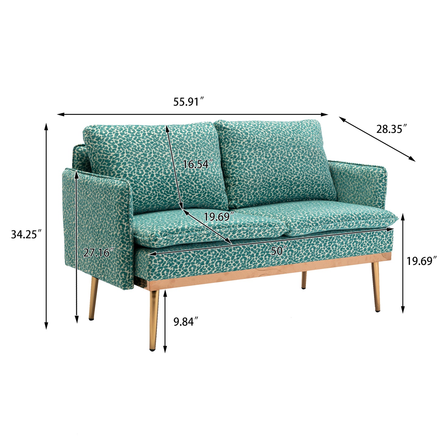 COOLMORE Sofa: Accent Loveseat with Iron Feet - Stylish and Durable Furniture for Your Home or Office - Available in Multiple Colors and Sizes
