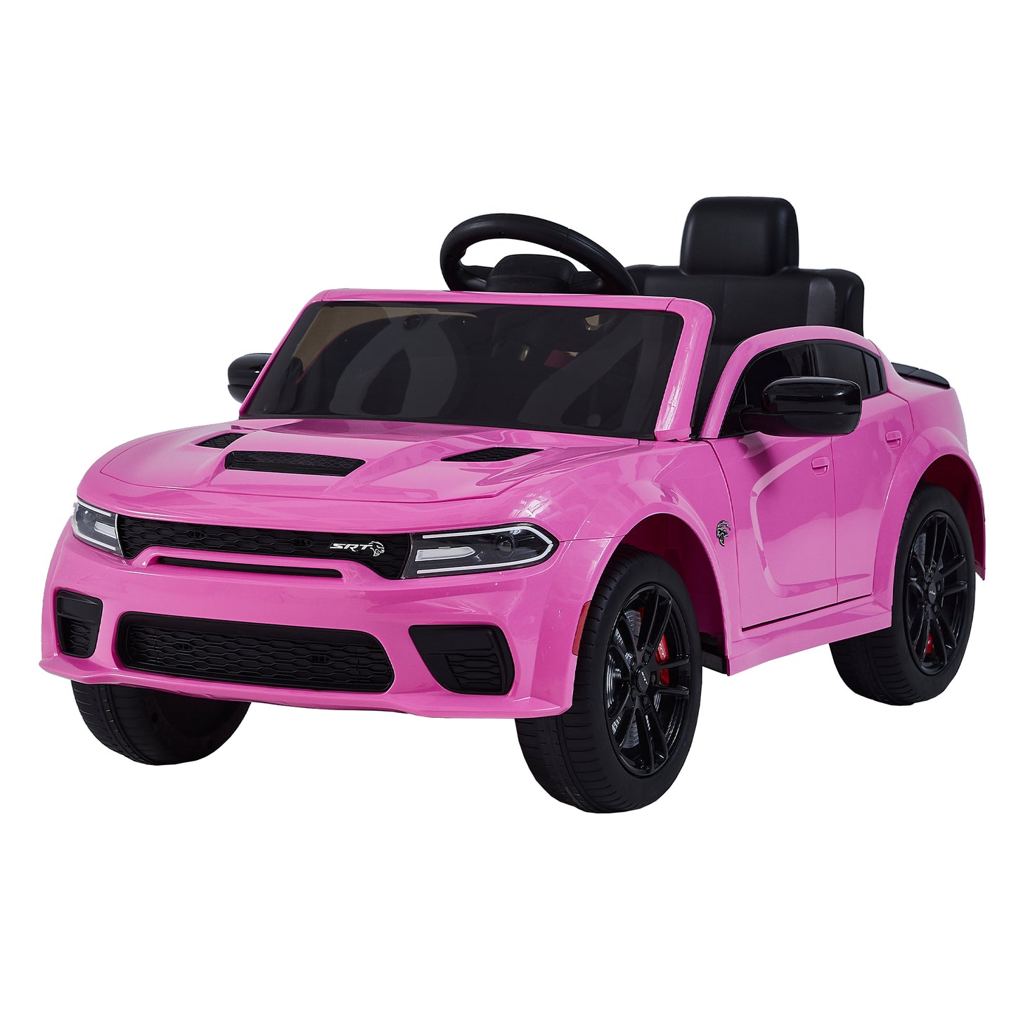12v Kids Ride On Car with Remote Control, Three Speeds, Power Display, Slow Start, USB, MP3, Bluetooth, LED Light, Four Wheel Suspension - Licensed DODGE Charger