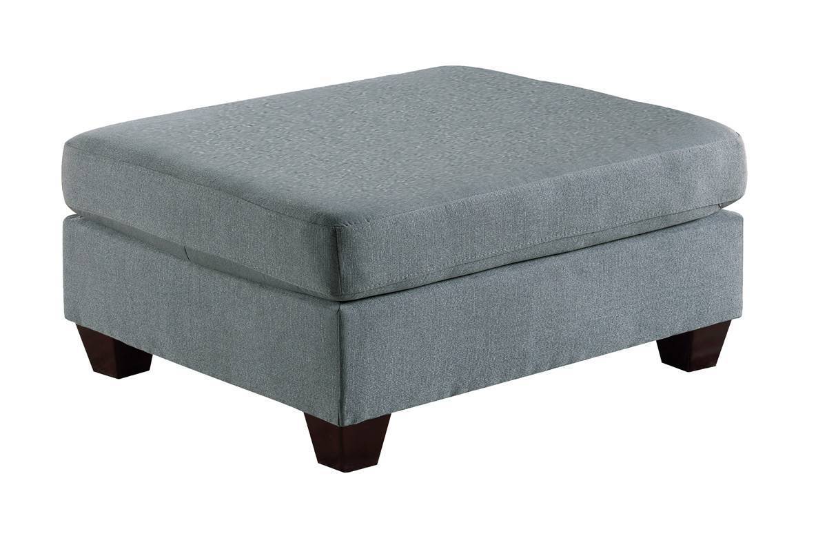 Modular Sectional Living Room Furniture Grey Linen Like Fabric 9pc Set: 3x Corner Wedge, 4x Armless Chairs, 2x Ottomans