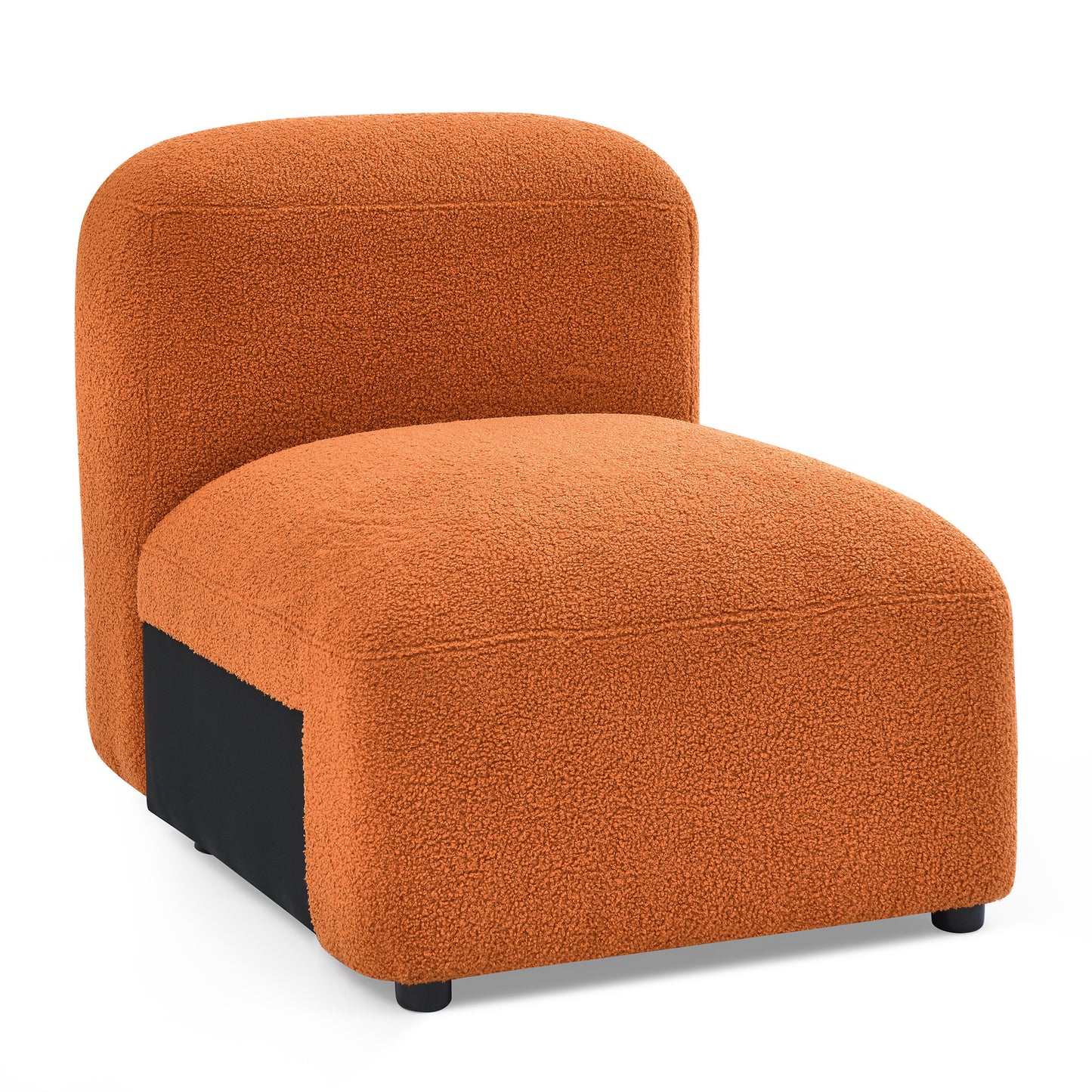 L-Shape Modular Sectional Sofa, DIY Combination, Teddy Fabric, Orange - Comfortable and Stylish Furniture for Your Home