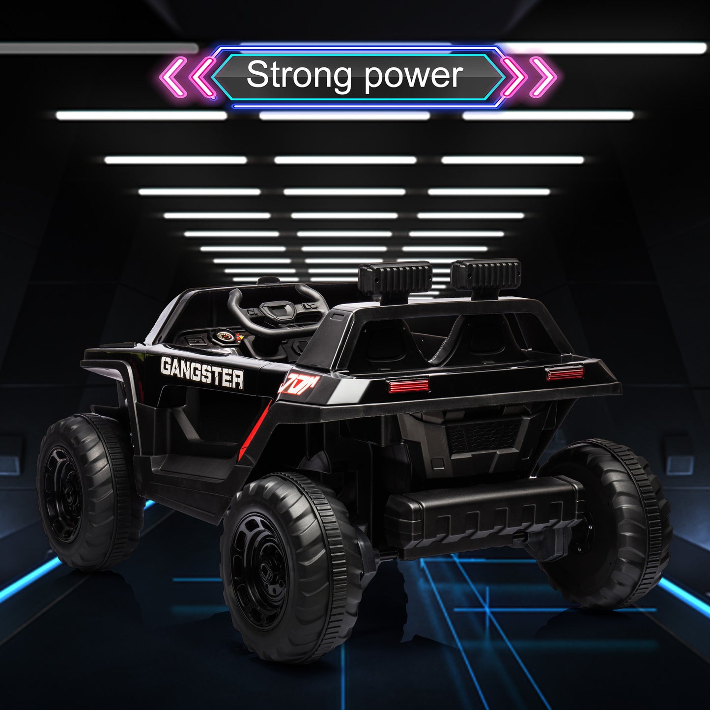 24V7A 200W*2 Super Power Leather Seat Four-Wheel Shock Absorber with High & Low Speed USB Bluetooth Music Kids Ride-On Car: Electric Car for Children