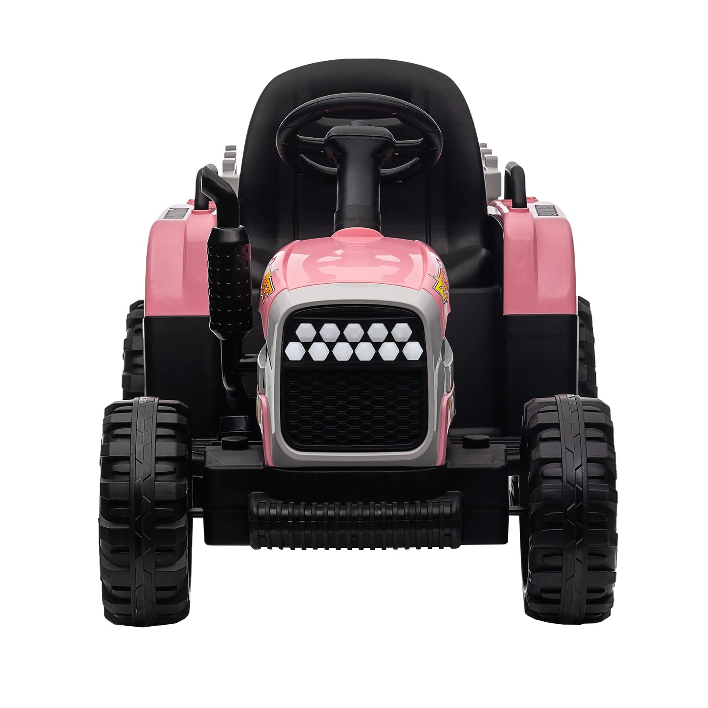 12V Battery Powered Ride on Tractor with Trailer: Remote Control, Three-Speed Adjustable, Power Display, USB, MP3, Bluetooth, LED Light, Two-Point Safety Belt, Perfect for Kids, Color Options Available