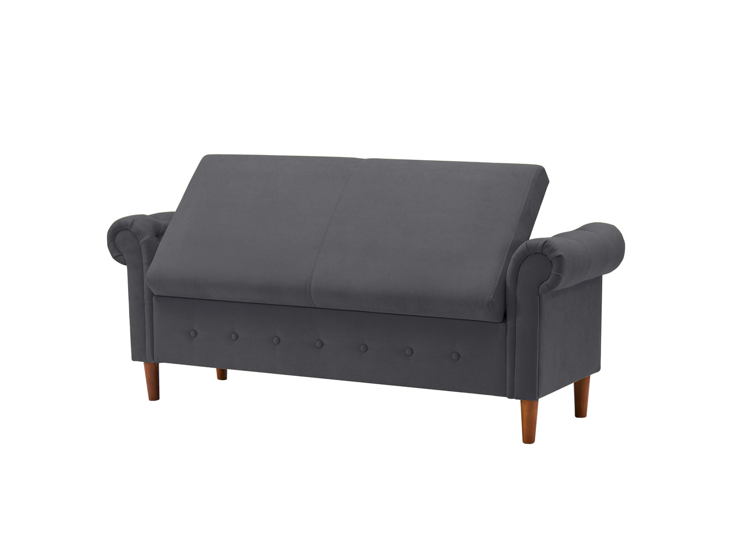 Dark Gray Multifunctional Storage Rectangular Sofa Stool: Spacious and Stylish Seating with Concealed Storage