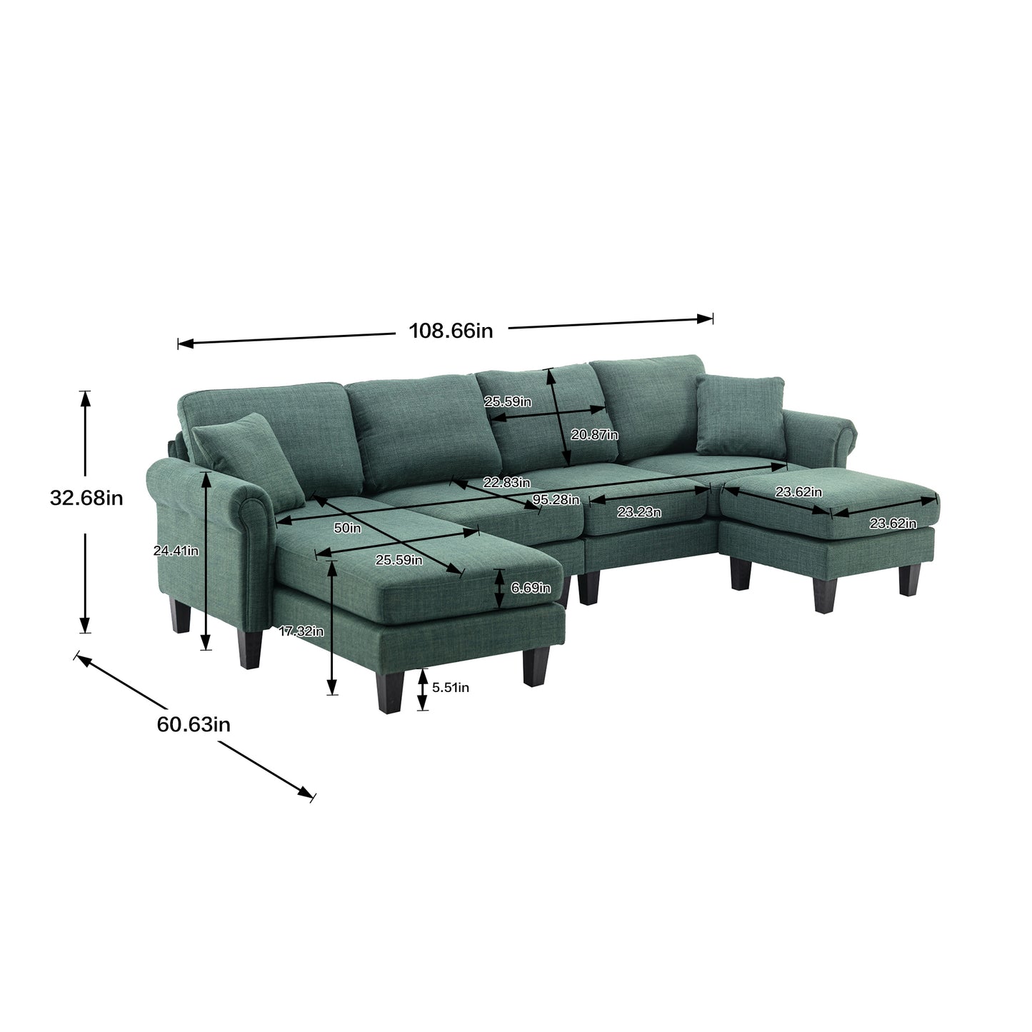 Accent Sofa / Living Room Sectional Sofa - Coolmore: Stylish, Comfortable, and Versatile. Available in Various Colors and Sizes.