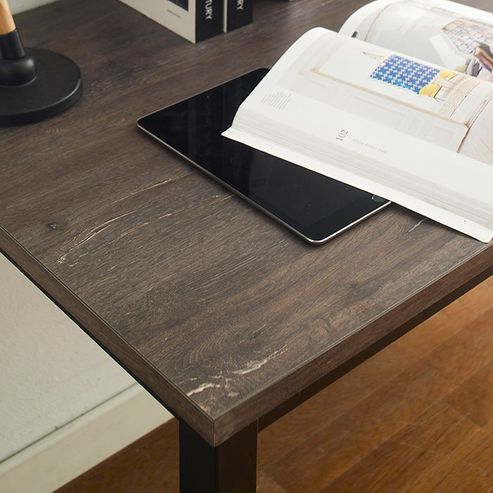 Klair Living Contemporary Wood and Metal Computer Desk in Black and Rustic Gray