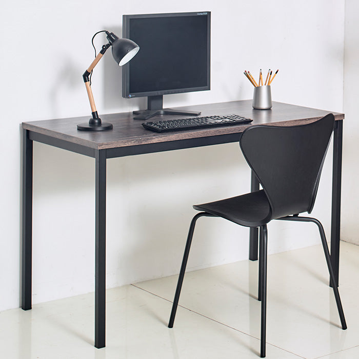 Klair Living Contemporary Wood and Metal Computer Desk in Black and Rustic Gray