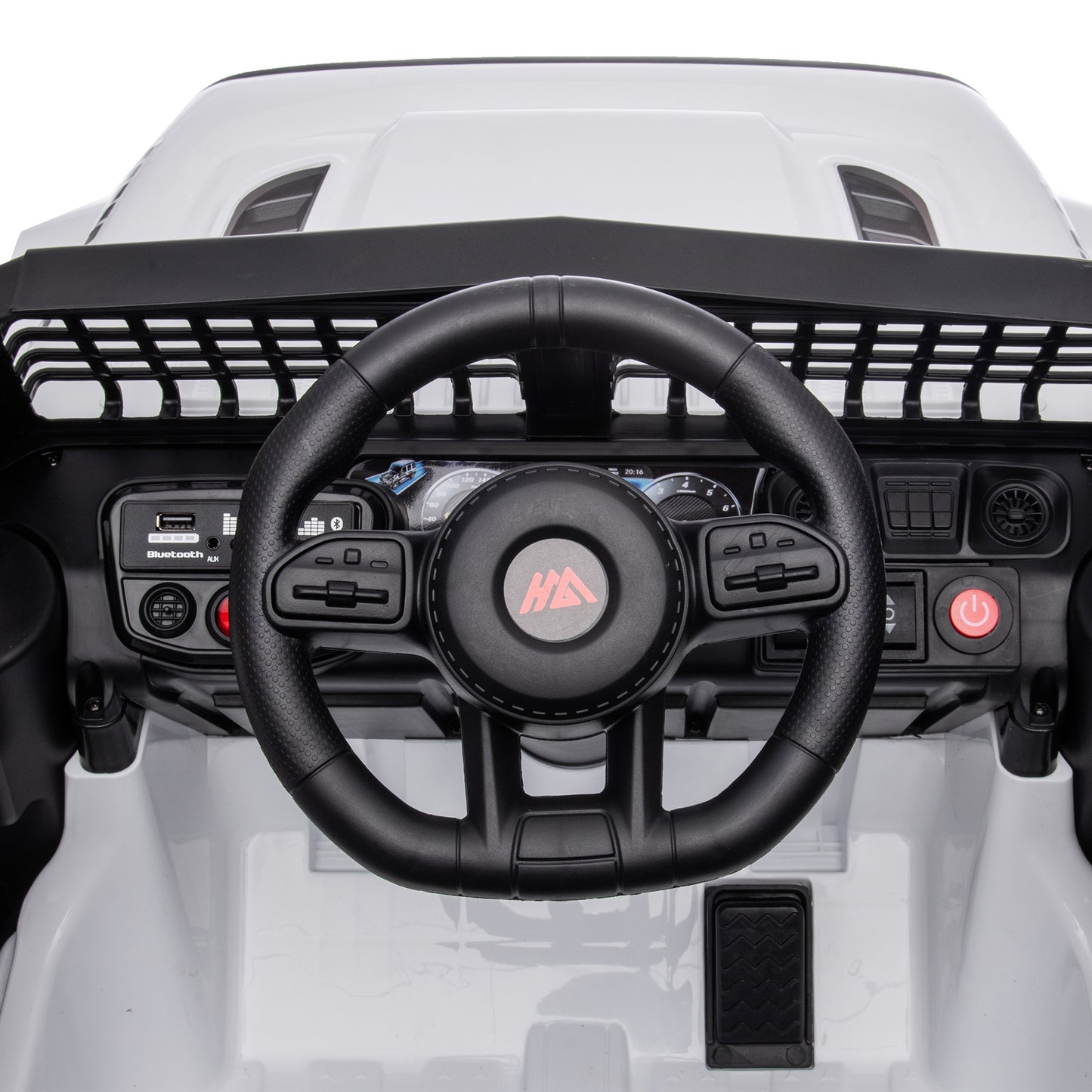 12v7A Kids Ride on Truck Car w/Parents Remote Control, 2.4G, Three-Speed Adjustable, Power Display, USB, MP3, Bluetooth, LED Light, Three-Point Safety Belt