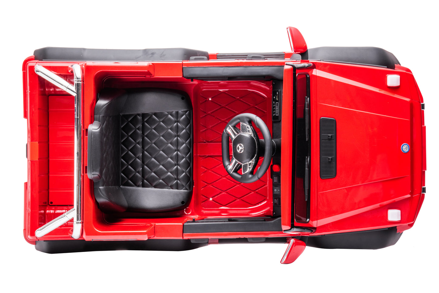 Kids Ride On Cars, Electric Car for Kids with 6 Wheel Shock Absorber, 24V7AH Super Battery Powered Toy with Remote and Leather Seat, 3 Speeds, Music, Horn, LED Lights, Red, Blue, White