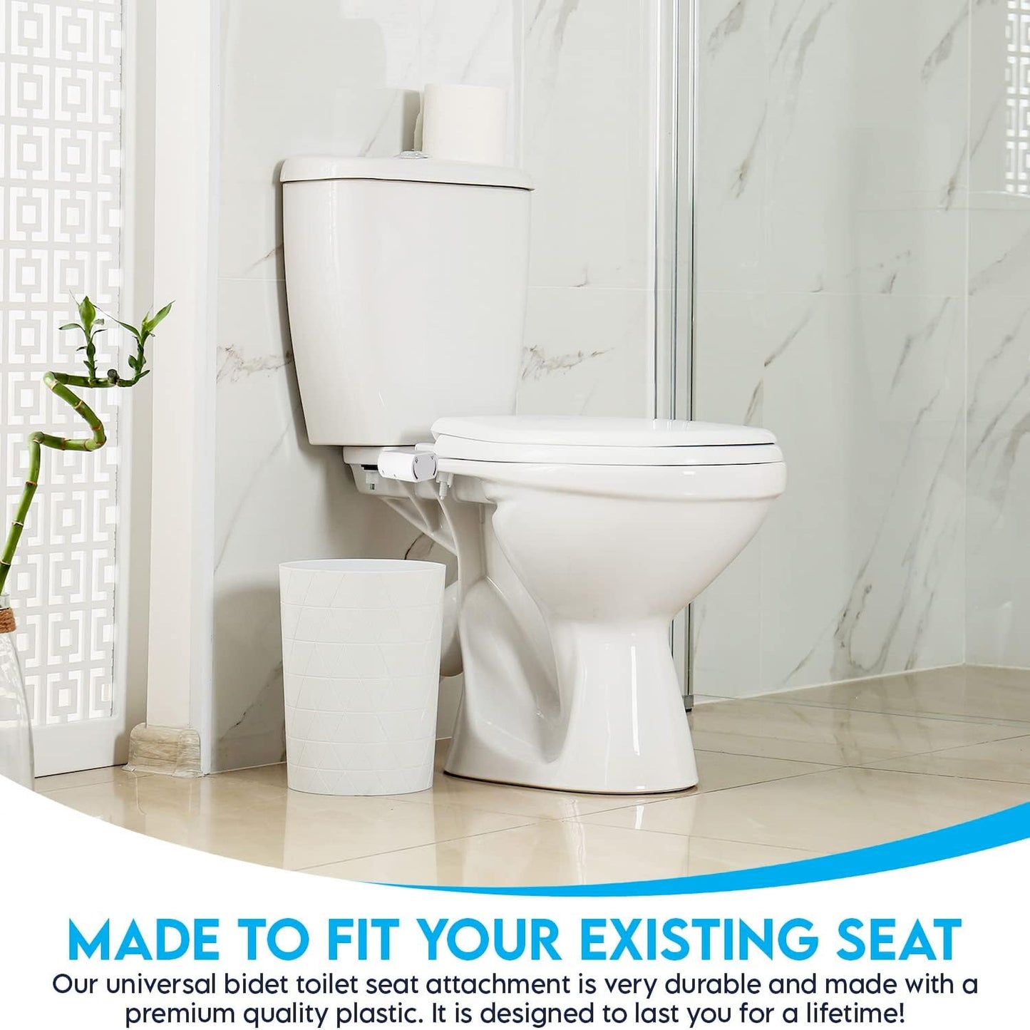 JEP Bidet Toilet Seat Attachment for Toilets | Bidets for Existing Toilets for Rear & Feminine Cleaning, Easy to Install, Convenient, and Power Free