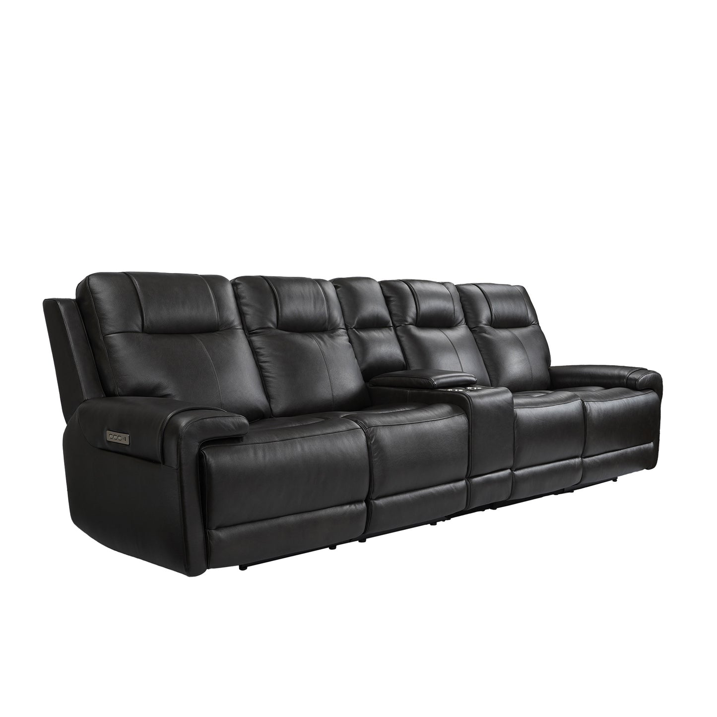 Trevor Triple 4 Seats Power Sofa with Console | Genuine Leather | Lumbar Support | Adjustable Headrest | USB & Type C Charge Port | Armless Chair | Triple Power Control | Various Colors & Sizes Available