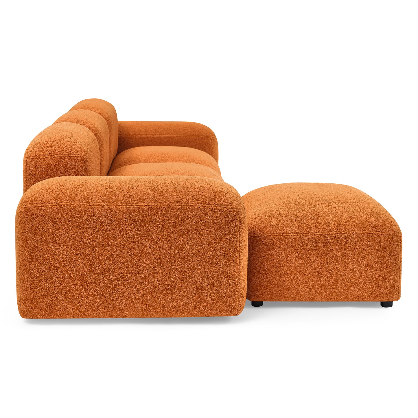 L-Shape Modular Sectional Sofa, DIY Combination, Teddy Fabric, Orange - Comfortable and Stylish Furniture for Your Home