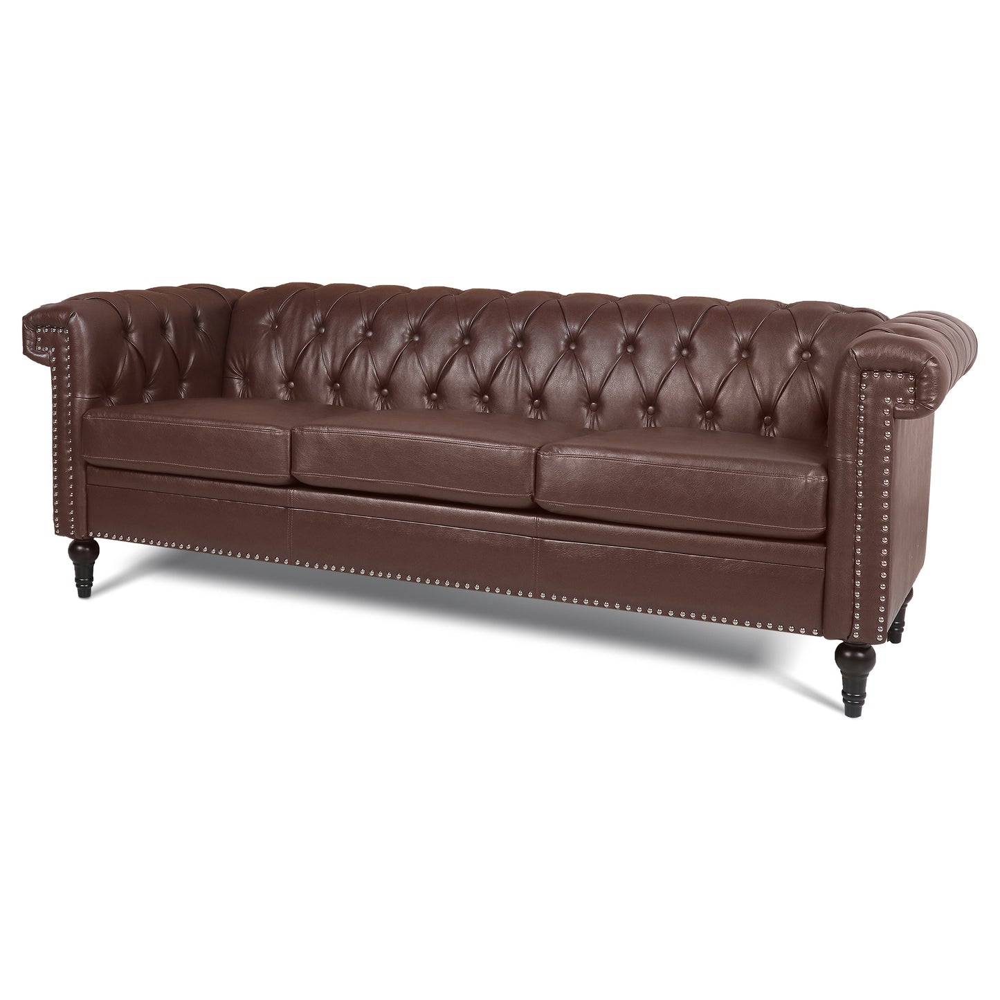 83.66 Inch Traditional Square Arm 3-Seater Sofa with Removable Cushion - Classic Design, Generous Size, Multiple Color Options