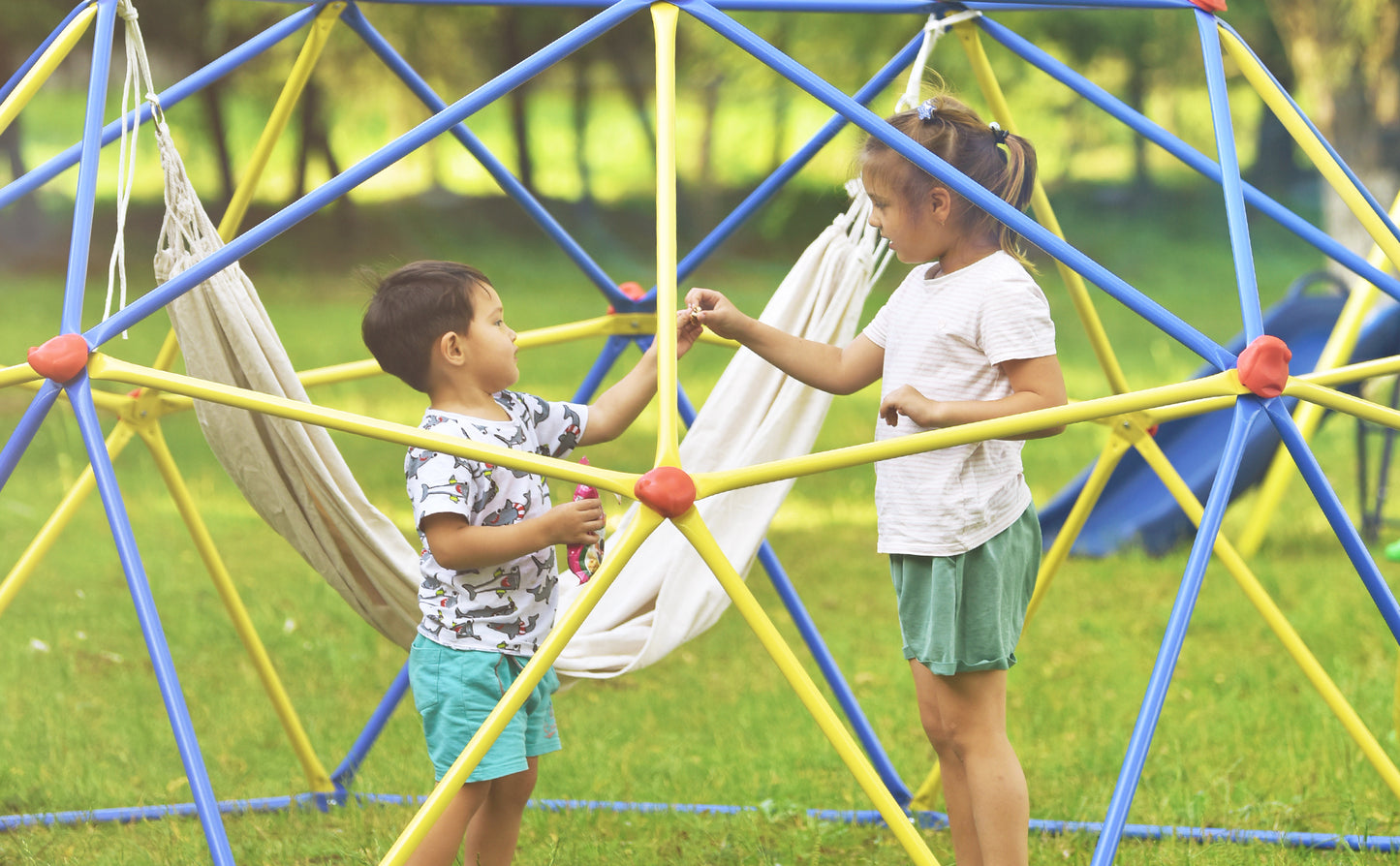 Kids Climbing Dome Jungle Gym - 10 ft Geometric Playground Dome Climber Play Center: Rust & UV Resistant Steel, Supports 1000 LBS