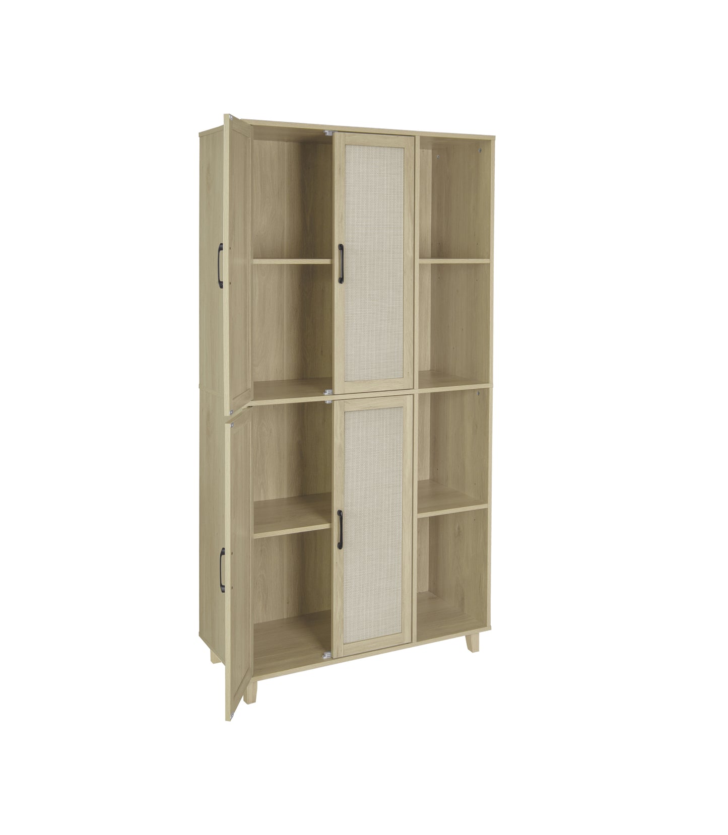 4 Door Cabinet with 4 Adjustable Shelves Storage Cabinet 72" Tall