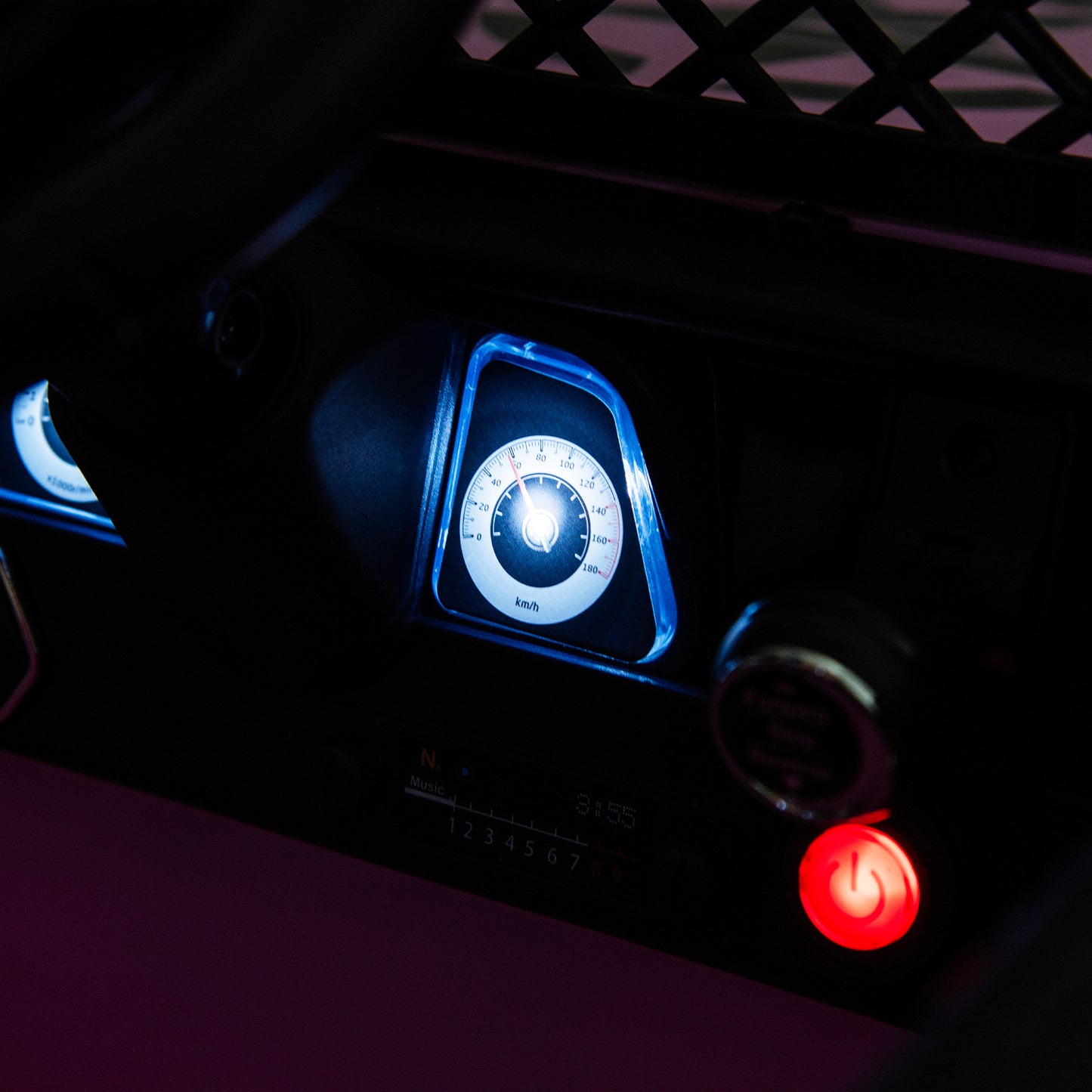 Licensed Toyota FJ Cruiser 12V Kids Ride On Car - Remote Control, 3-Speed Adjustable, Power Display, USB, MP3, Bluetooth, LED Light, Safety Belt - 220 Letters