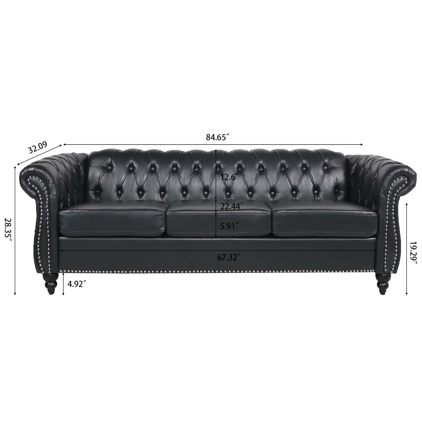 3 Piece Configurable Living Room Set | Stylish & Comfortable Sofas, Loveseat, and Chair | Available in Various Colors and Sizes